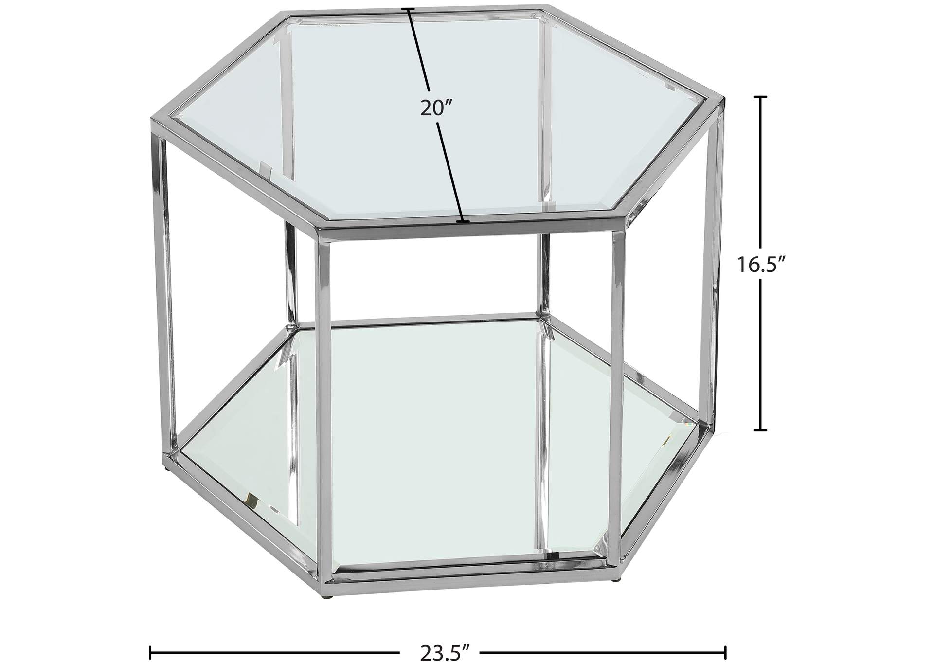 Sei Brushed Chrome Coffee Table,Meridian Furniture