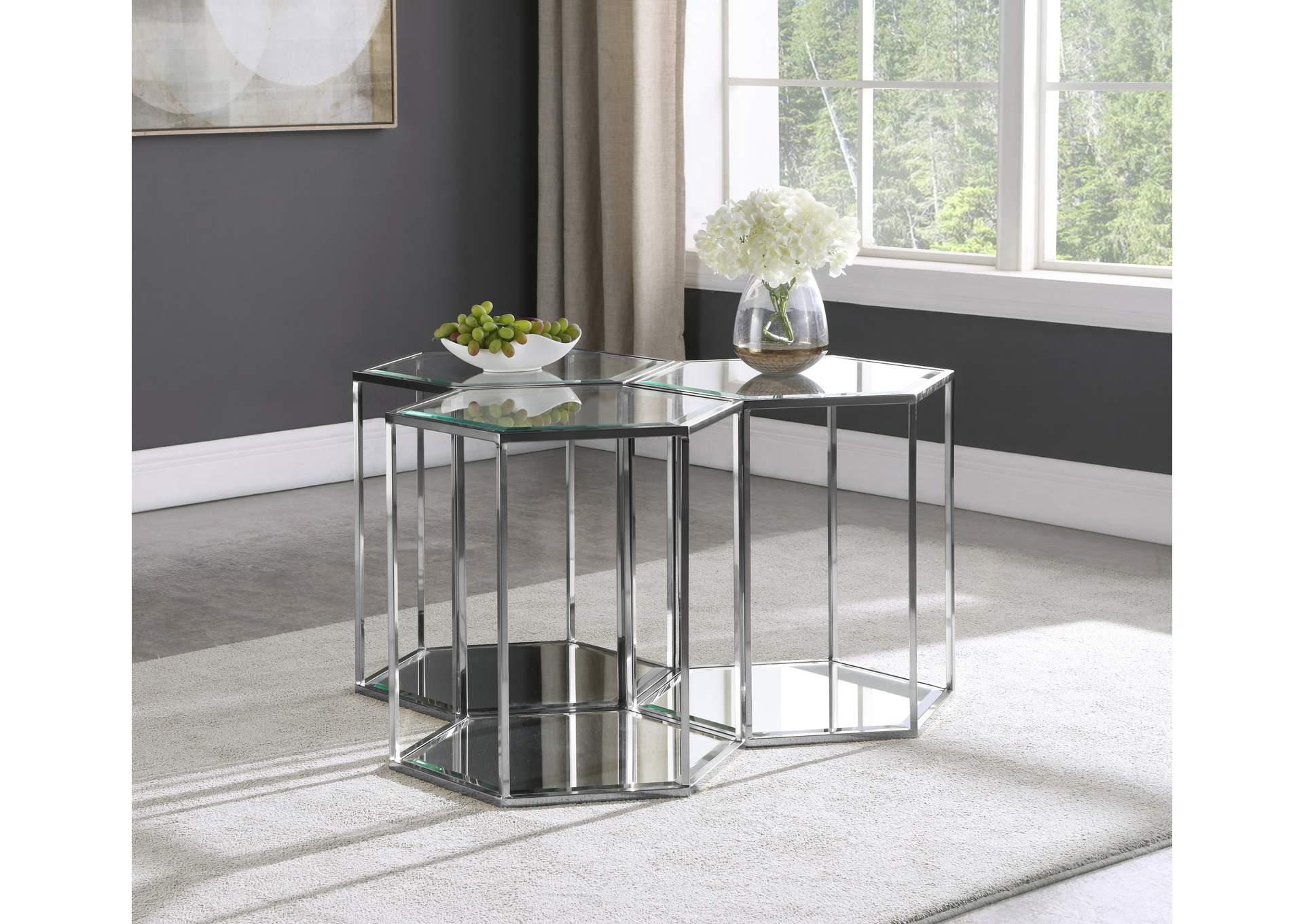 Sei Chrome End Table,Meridian Furniture