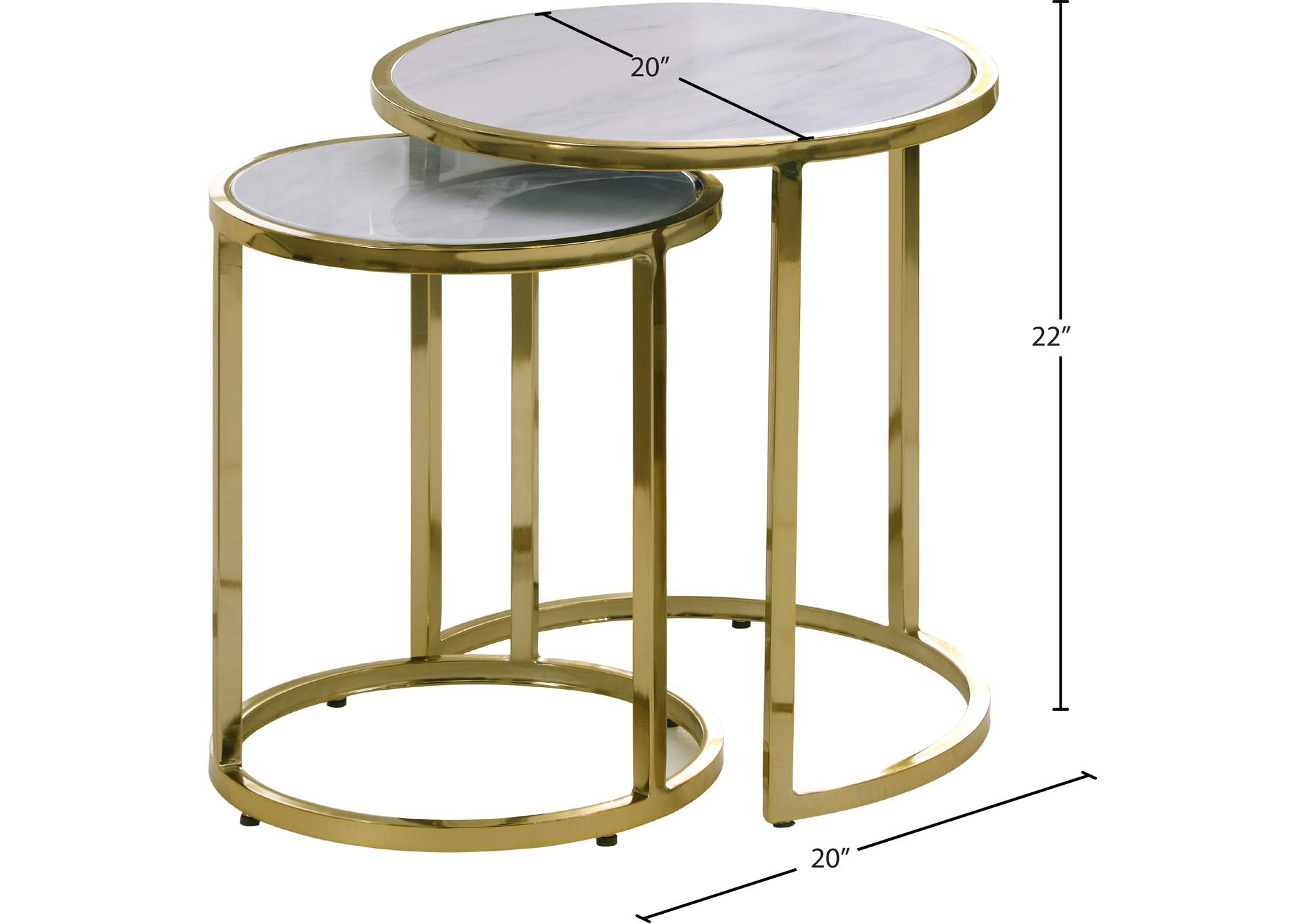 Massimo Gold End Table,Meridian Furniture