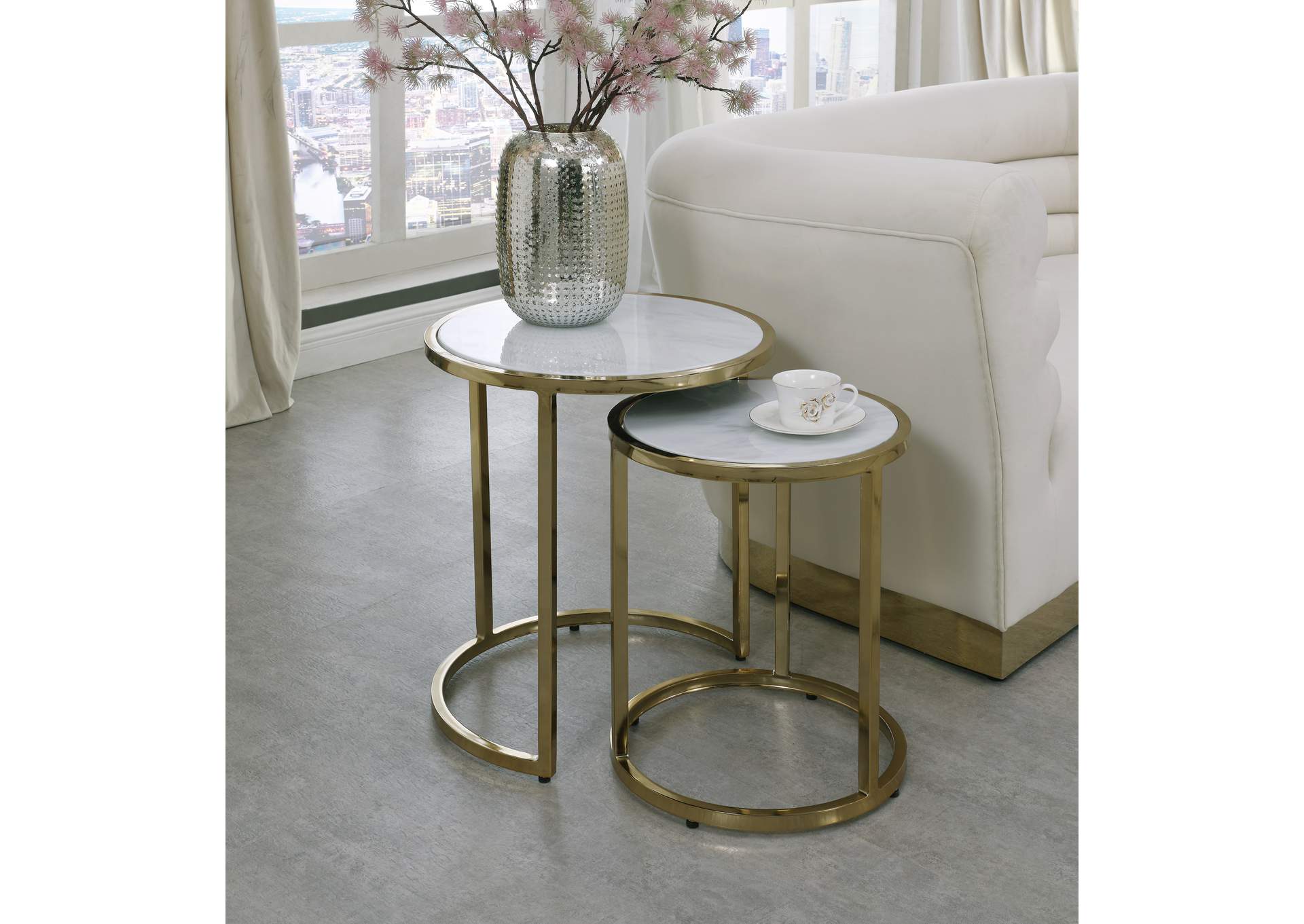 Massimo Gold End Table,Meridian Furniture