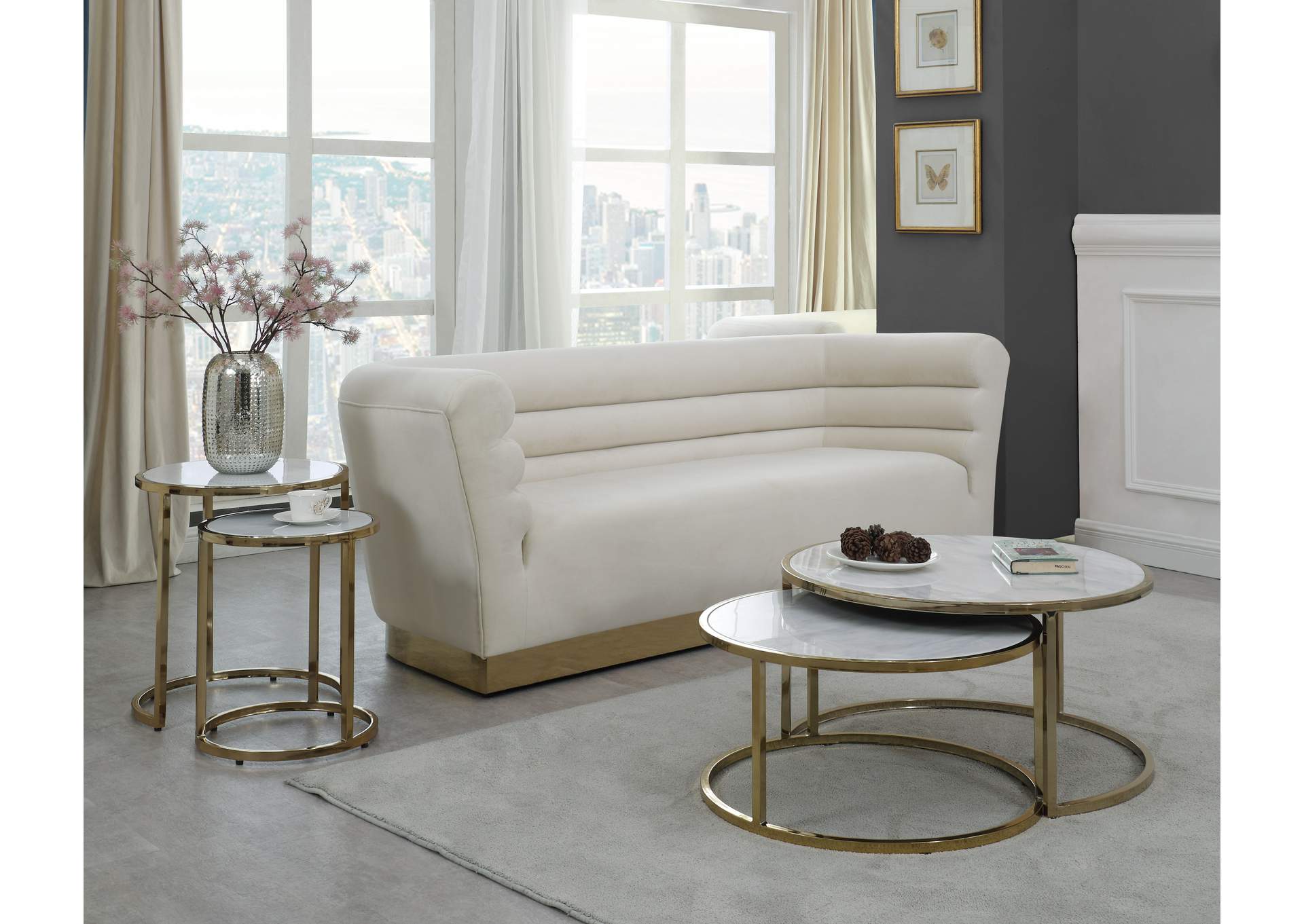 Massimo Gold End Table,Meridian Furniture