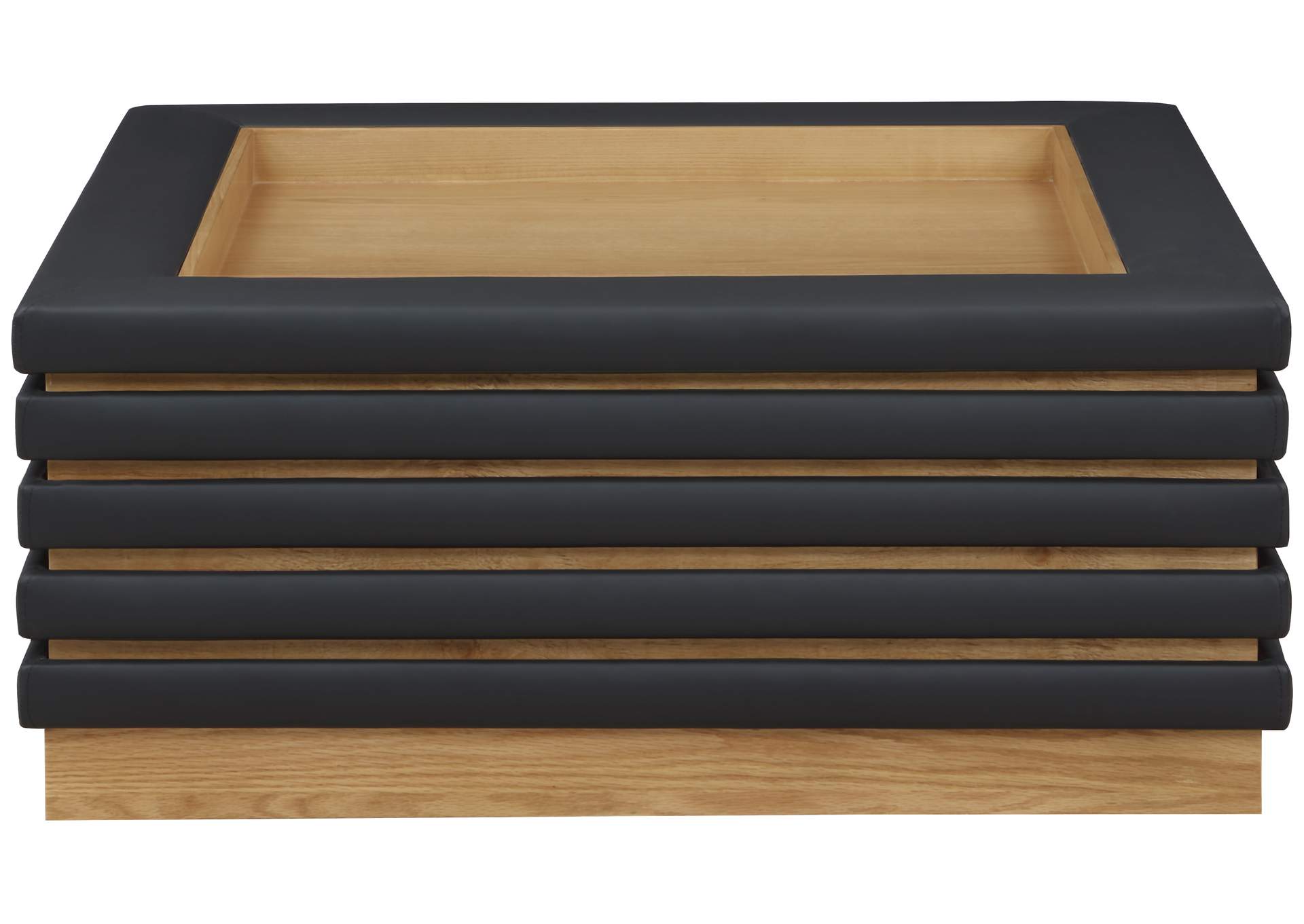 Rory Black Faux Leather Coffee Table,Meridian Furniture