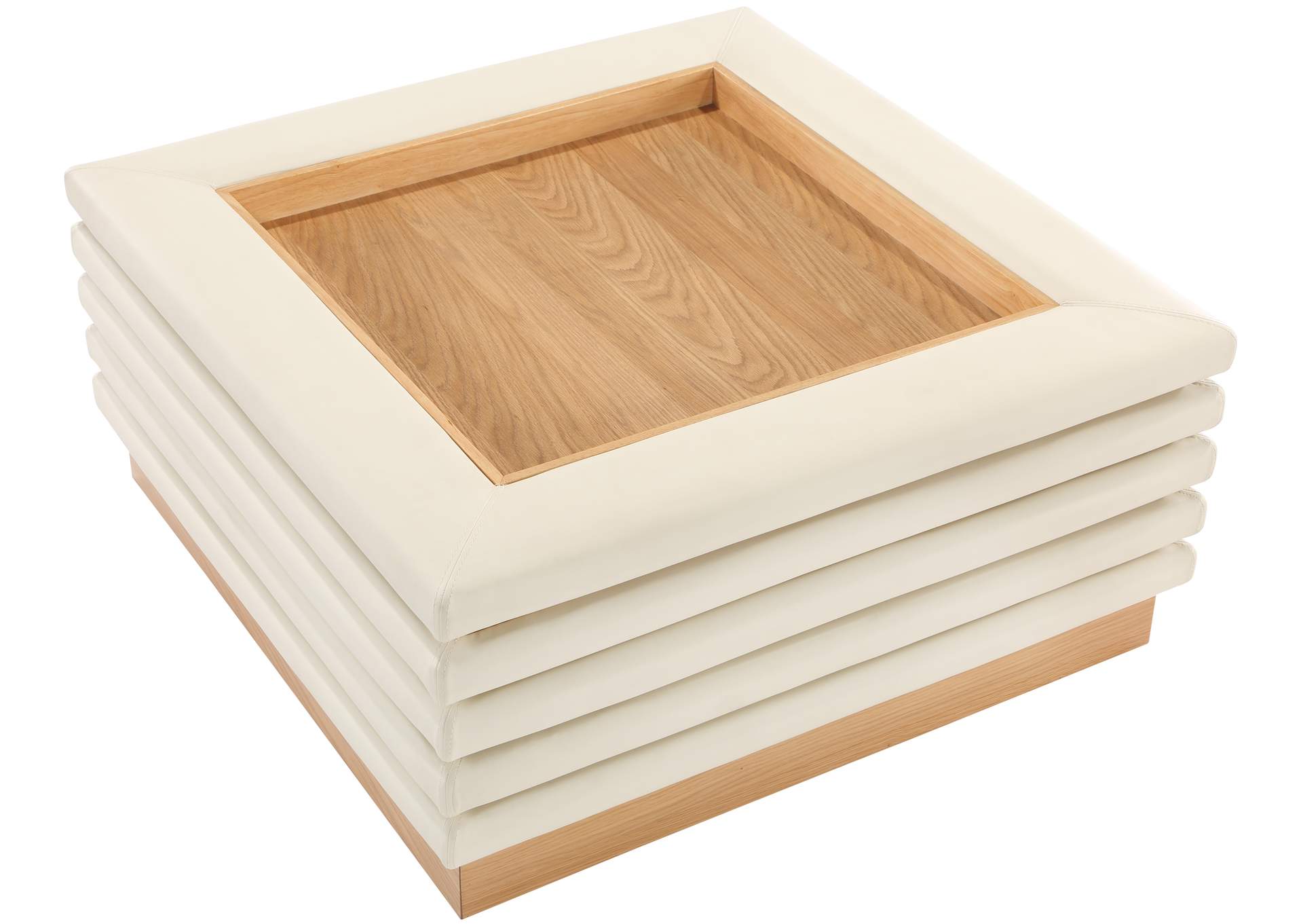 Rory Cream Faux Leather Coffee Table,Meridian Furniture