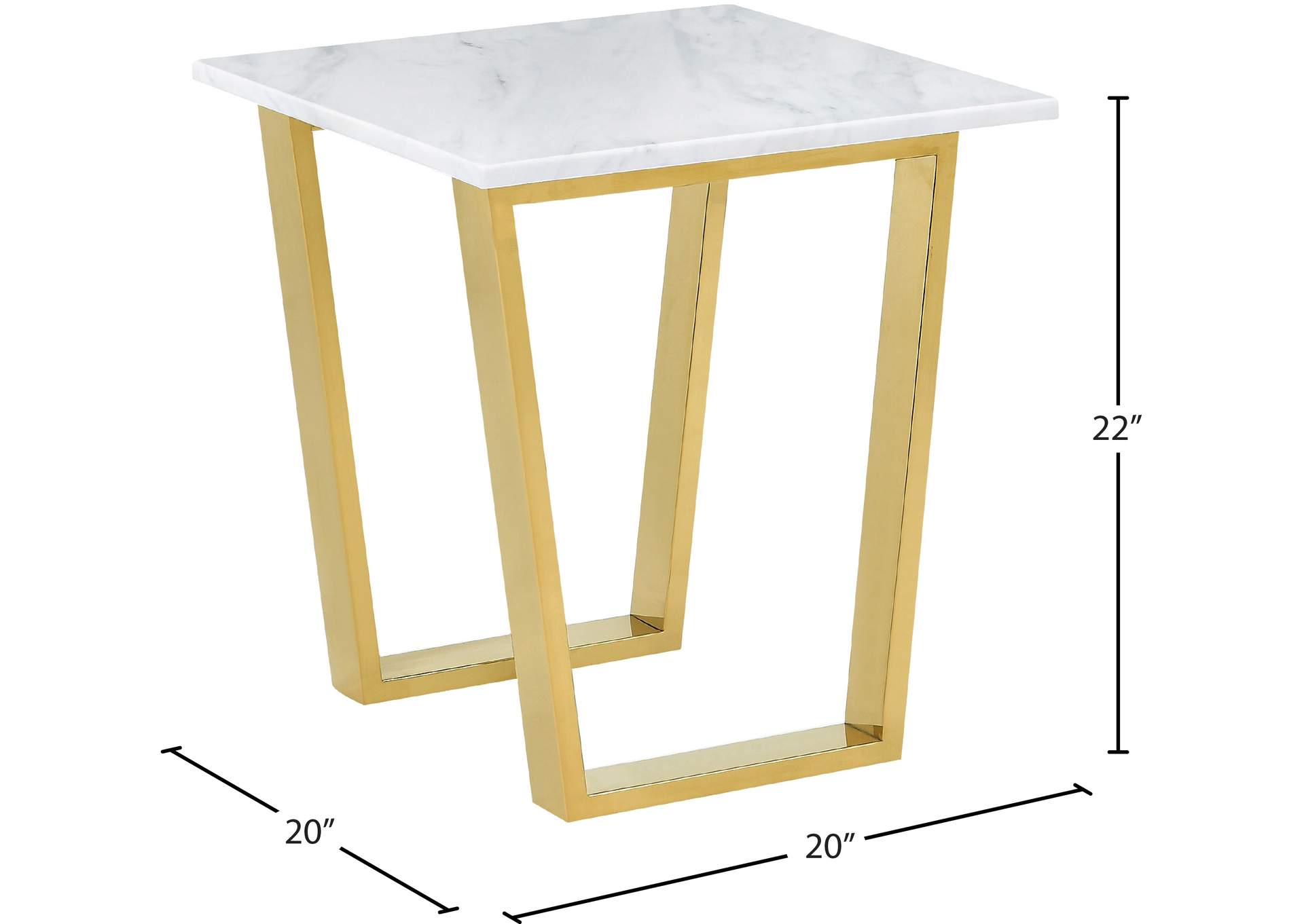 Cameron Gold End Table,Meridian Furniture