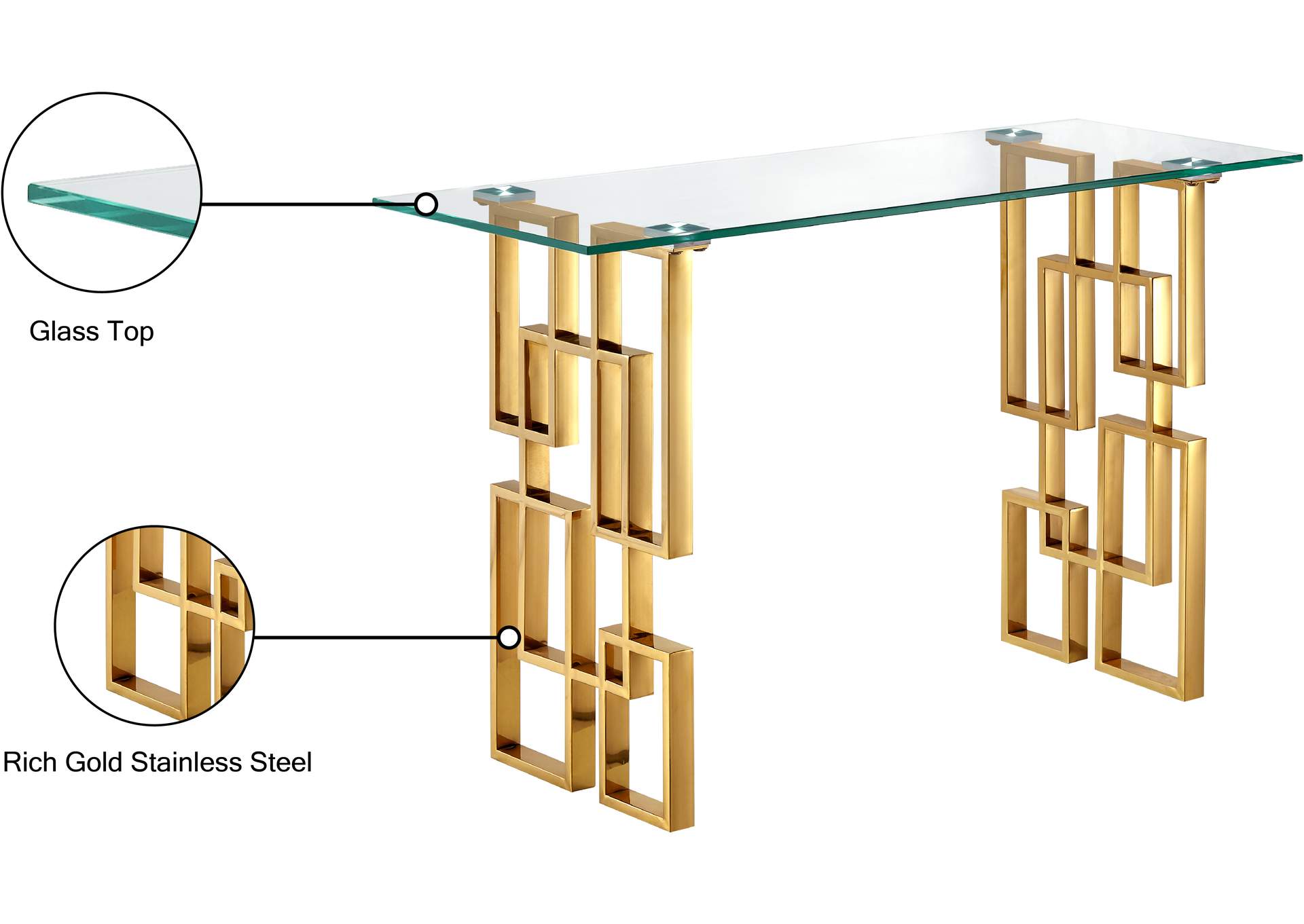 Pierre Gold Console Table,Meridian Furniture