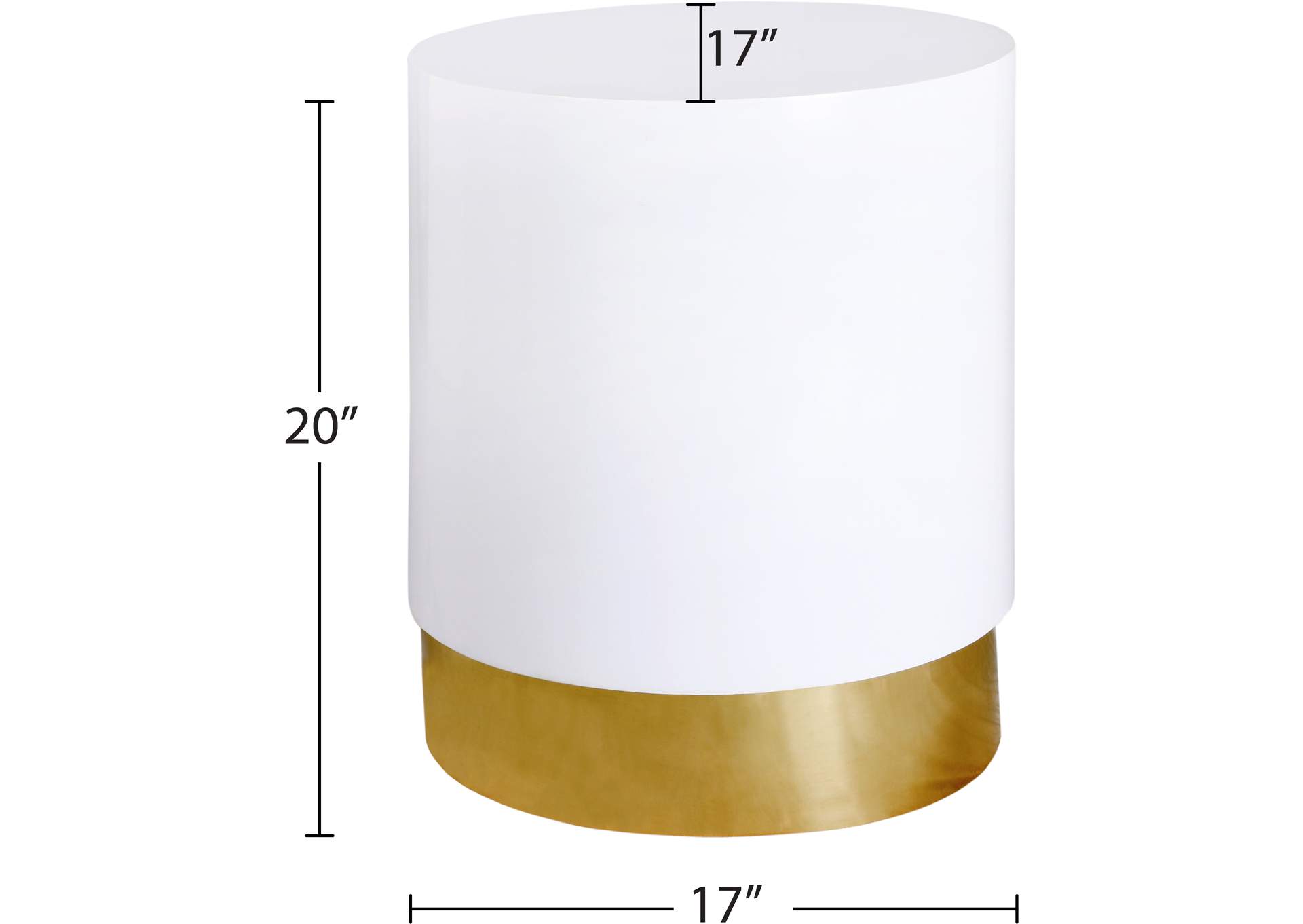 Deco White - Gold End Table,Meridian Furniture