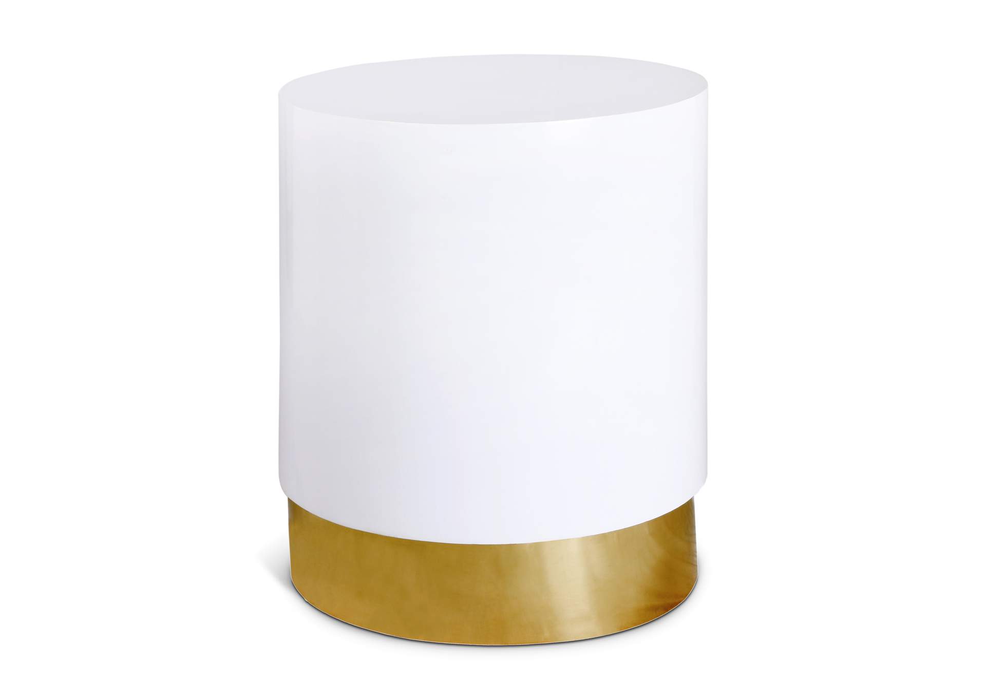 Deco White - Gold End Table,Meridian Furniture