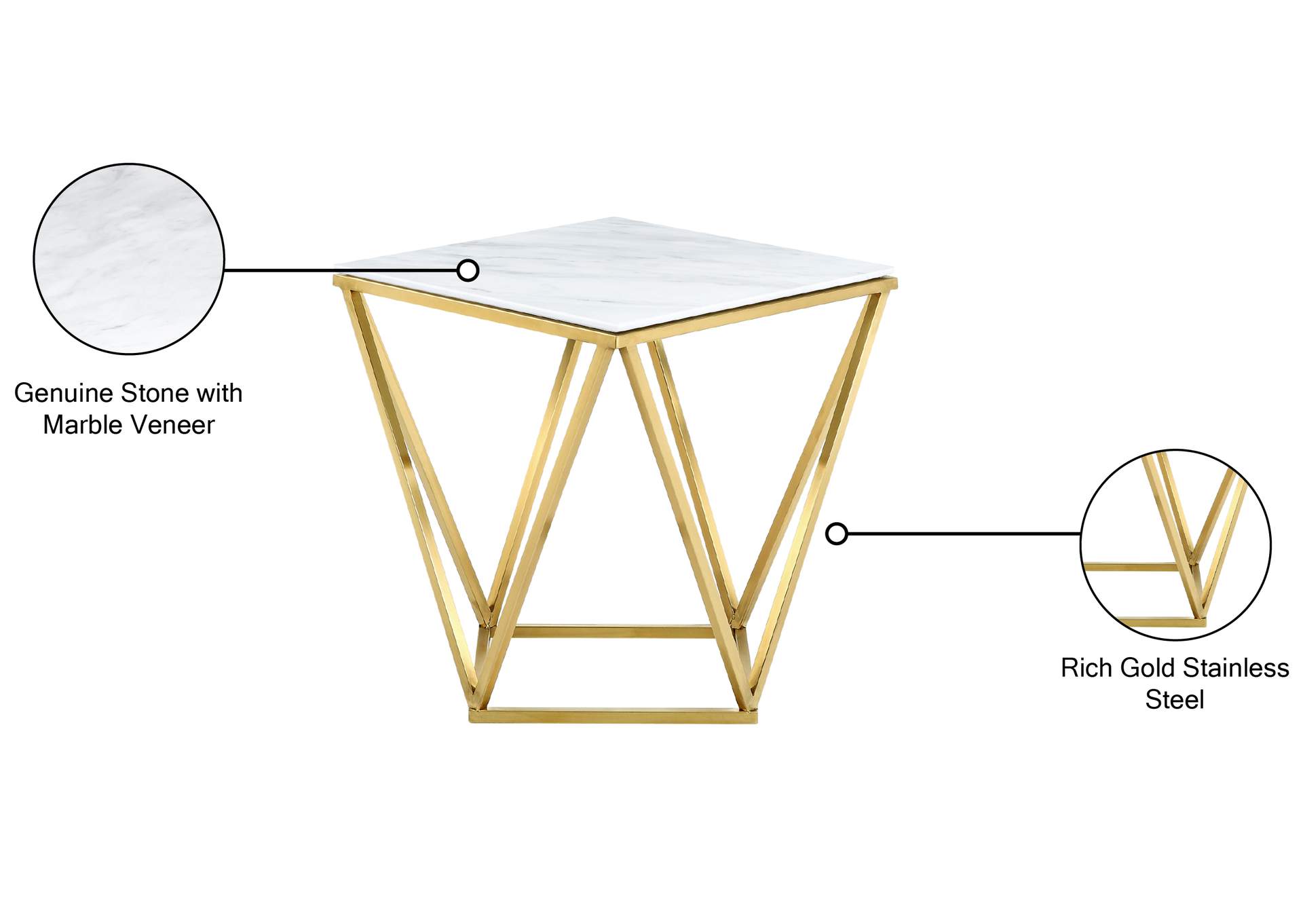 Mason Gold End Table,Meridian Furniture