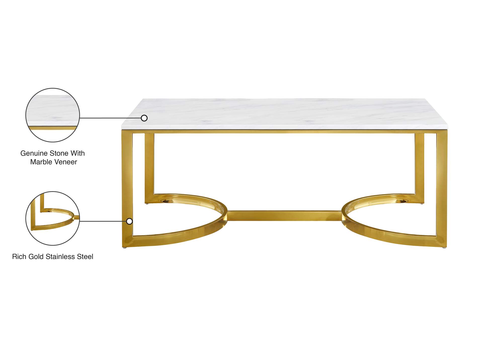 London Gold Coffee Table,Meridian Furniture