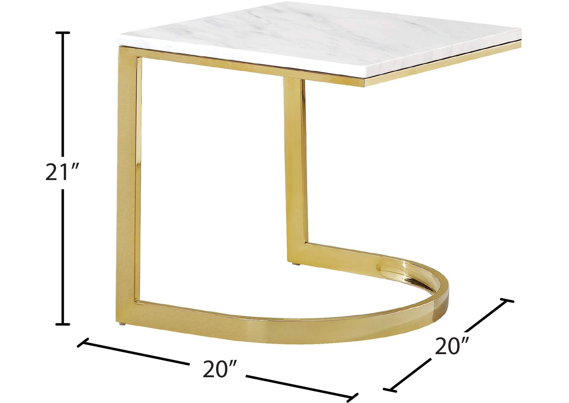 London Gold End Table,Meridian Furniture