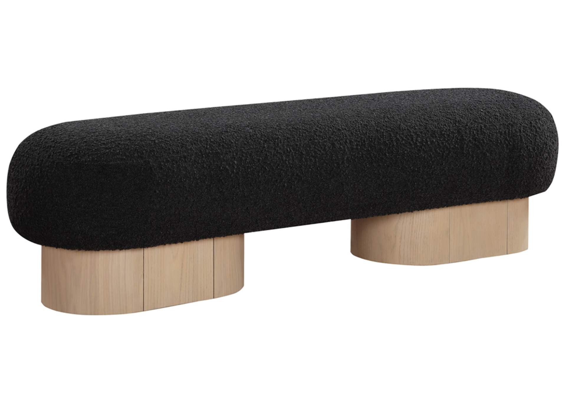 Robertson Black Boucle Fabric Bench,Meridian Furniture