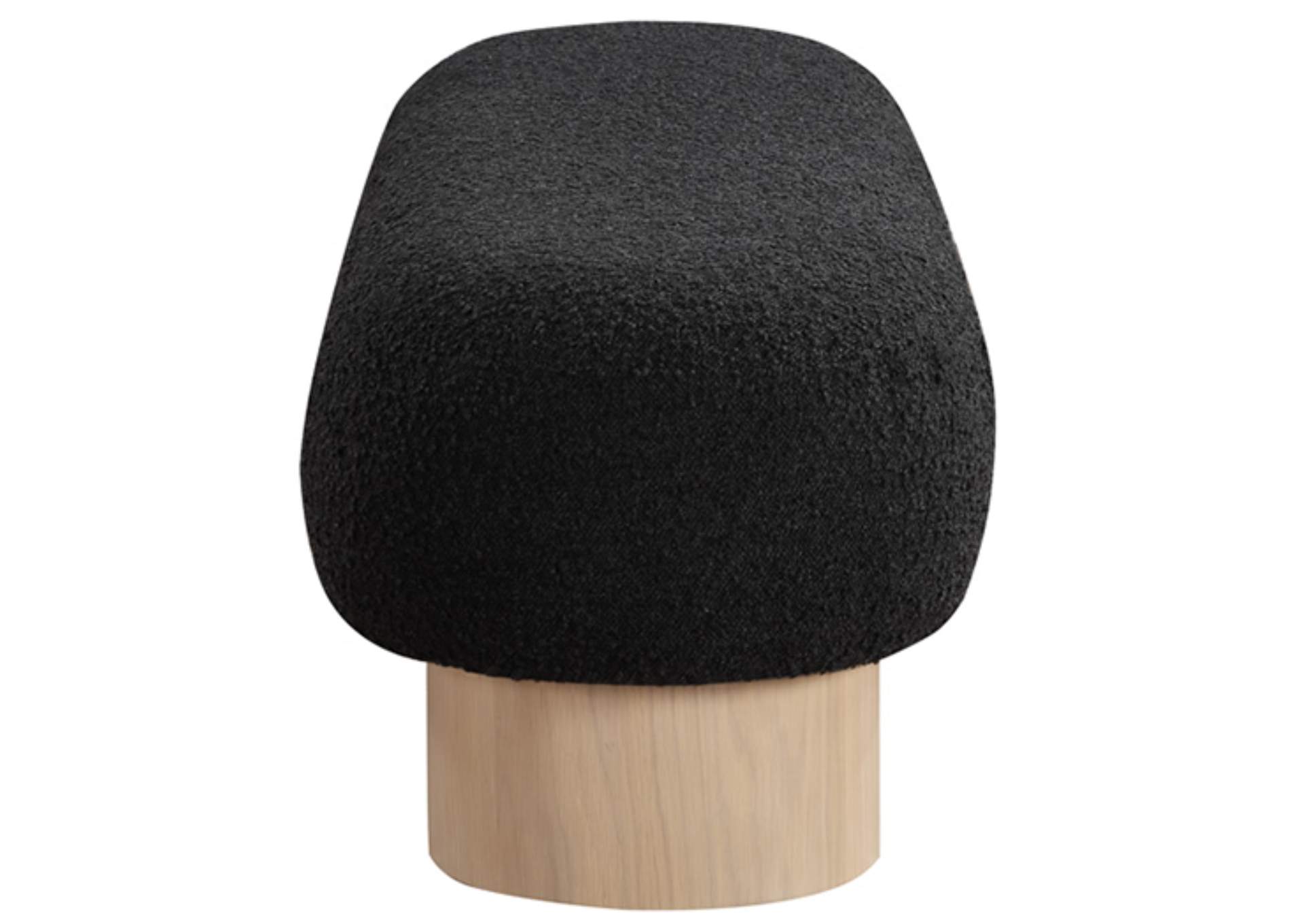 Robertson Black Boucle Fabric Bench,Meridian Furniture