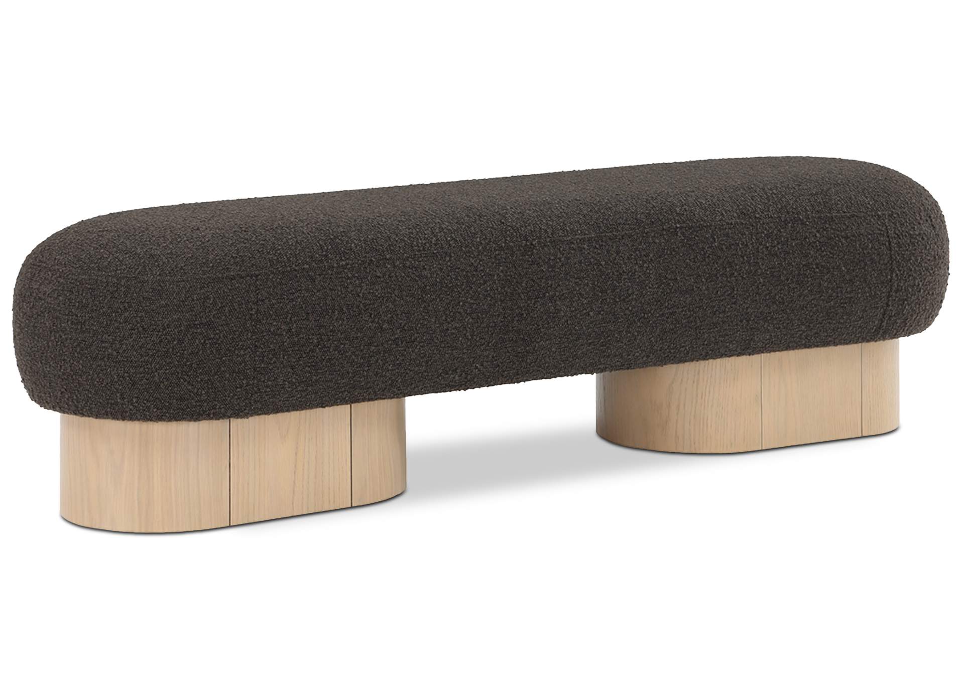 Robertson Brown Boucle Fabric Bench,Meridian Furniture