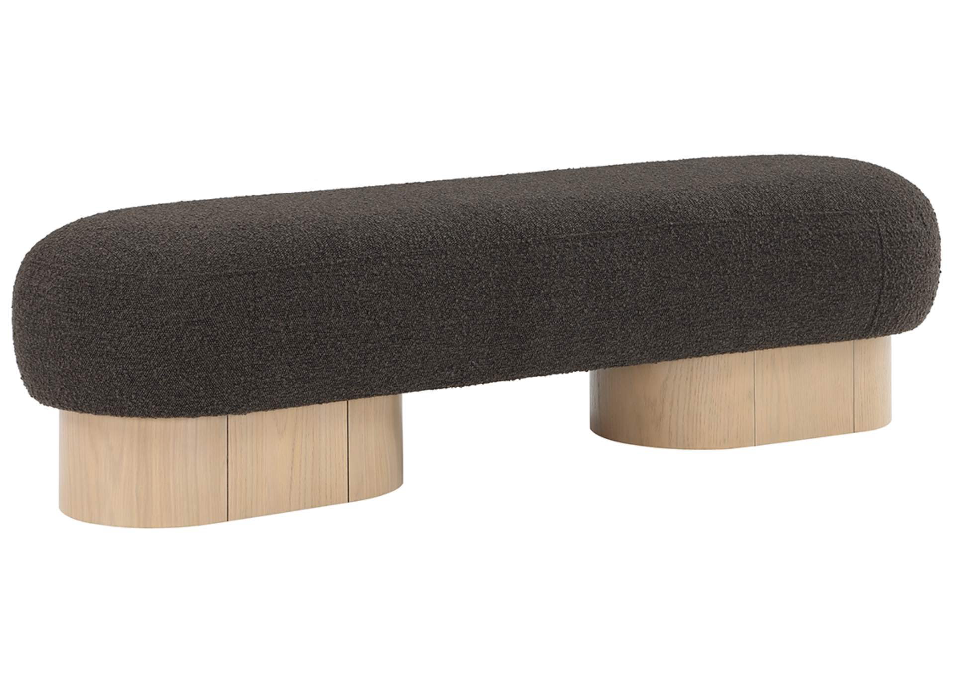 Robertson Brown Boucle Fabric Bench,Meridian Furniture
