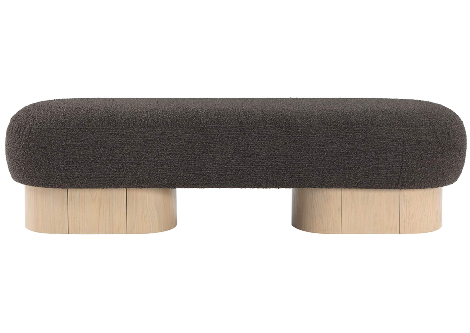 Robertson Brown Boucle Fabric Bench,Meridian Furniture