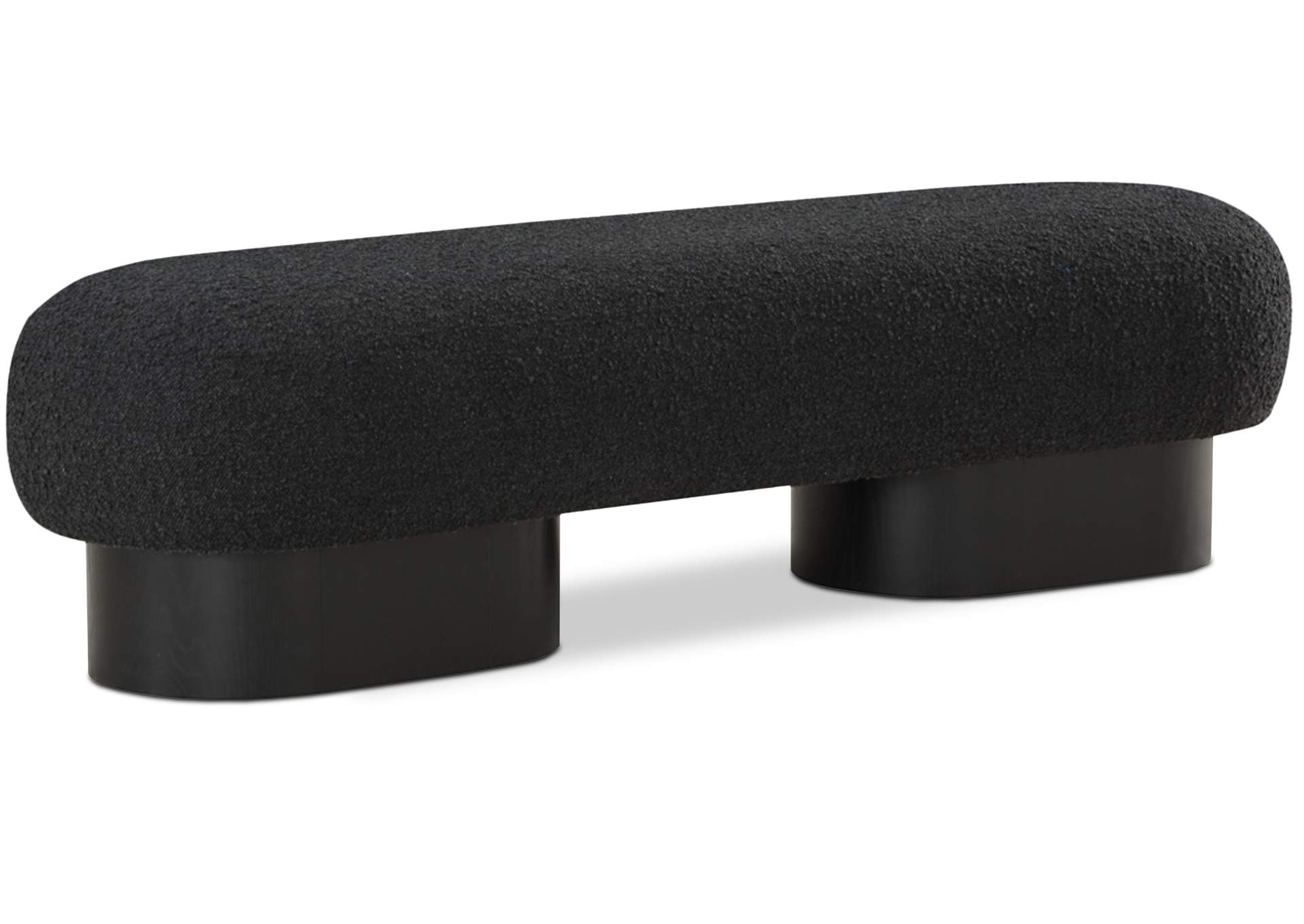 Robertson Black Boucle Fabric Bench,Meridian Furniture