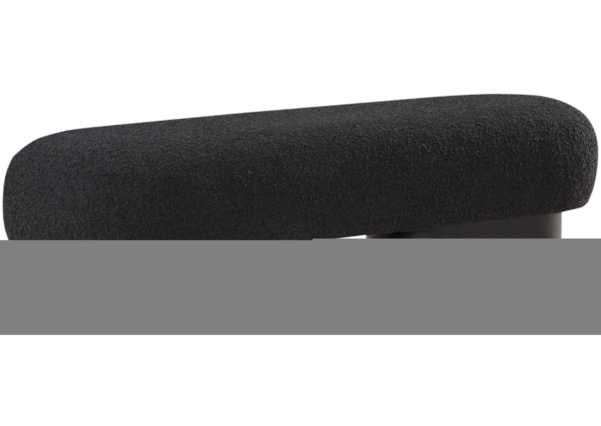 Robertson Black Boucle Fabric Bench,Meridian Furniture