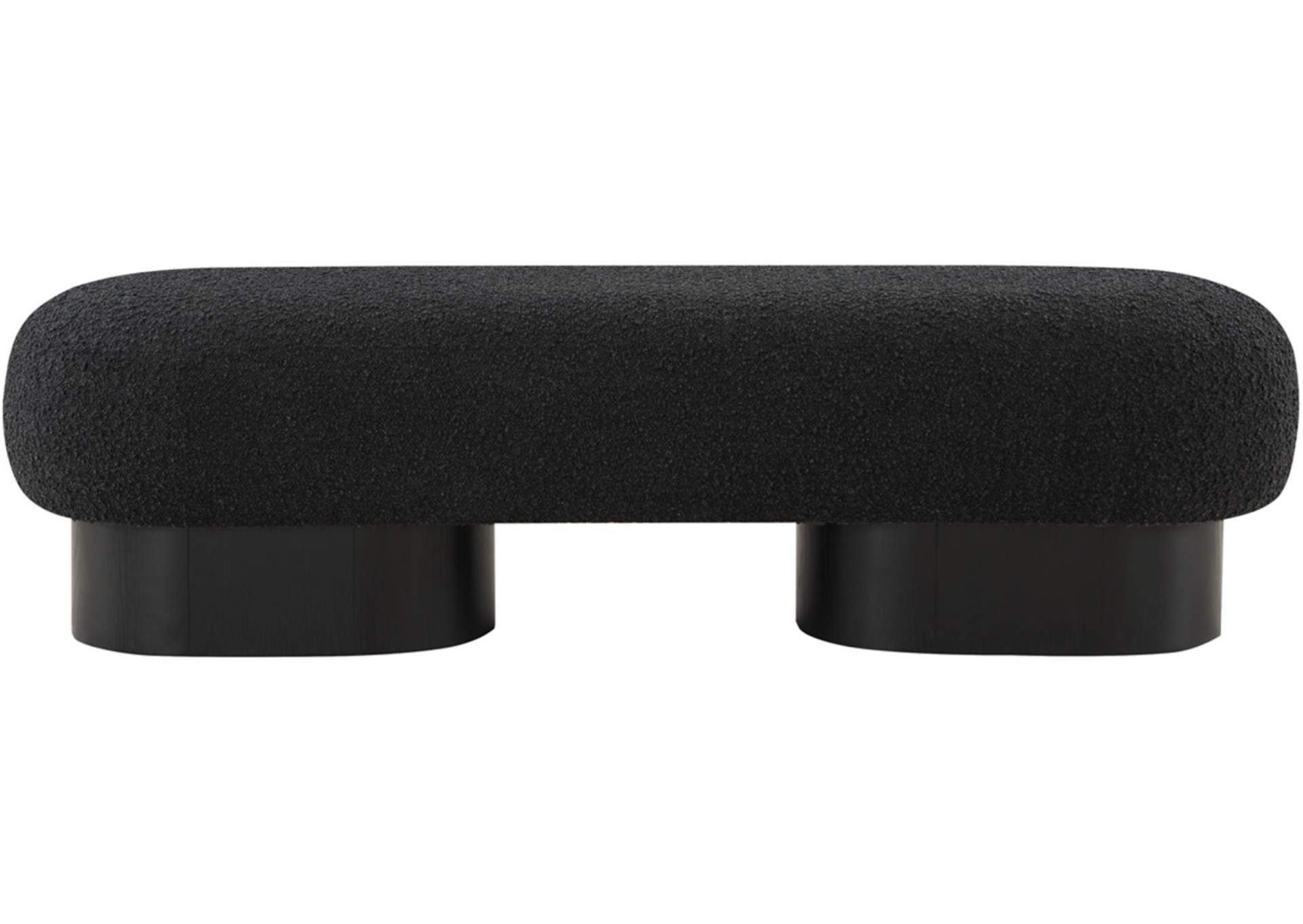 Robertson Black Boucle Fabric Bench,Meridian Furniture