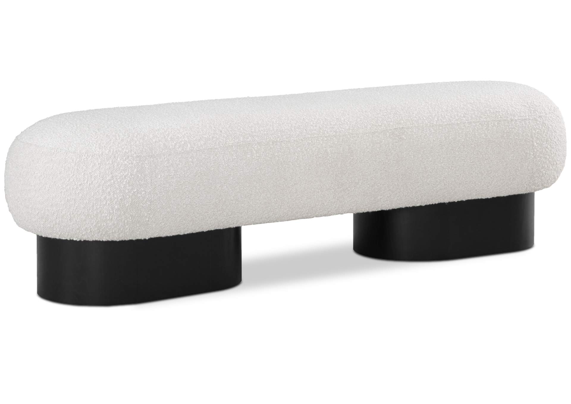 Robertson Cream Boucle Fabric Bench,Meridian Furniture