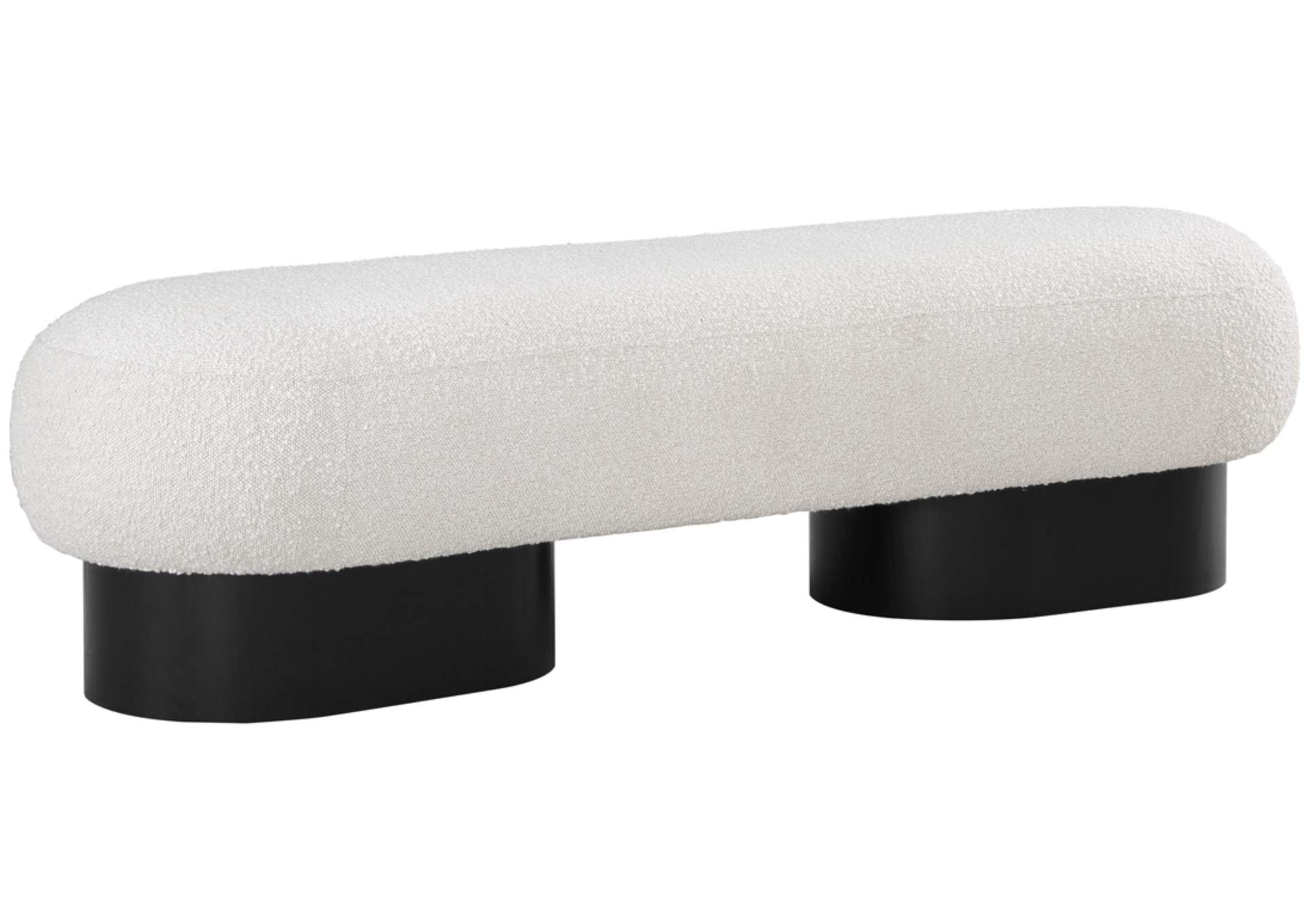 Robertson Cream Boucle Fabric Bench,Meridian Furniture