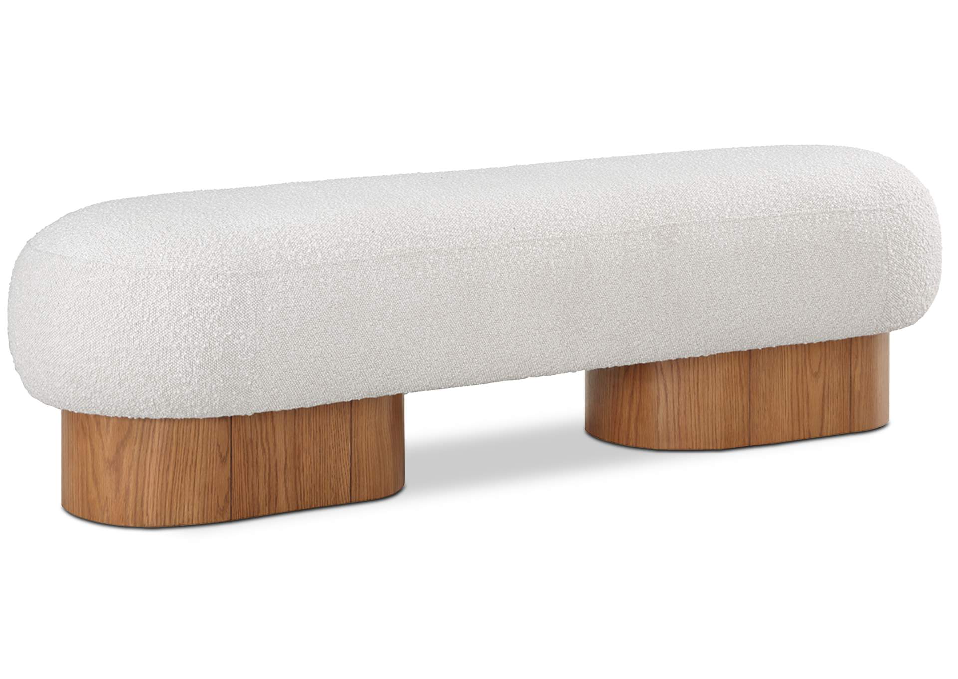Robertson Cream Boucle Fabric Bench,Meridian Furniture