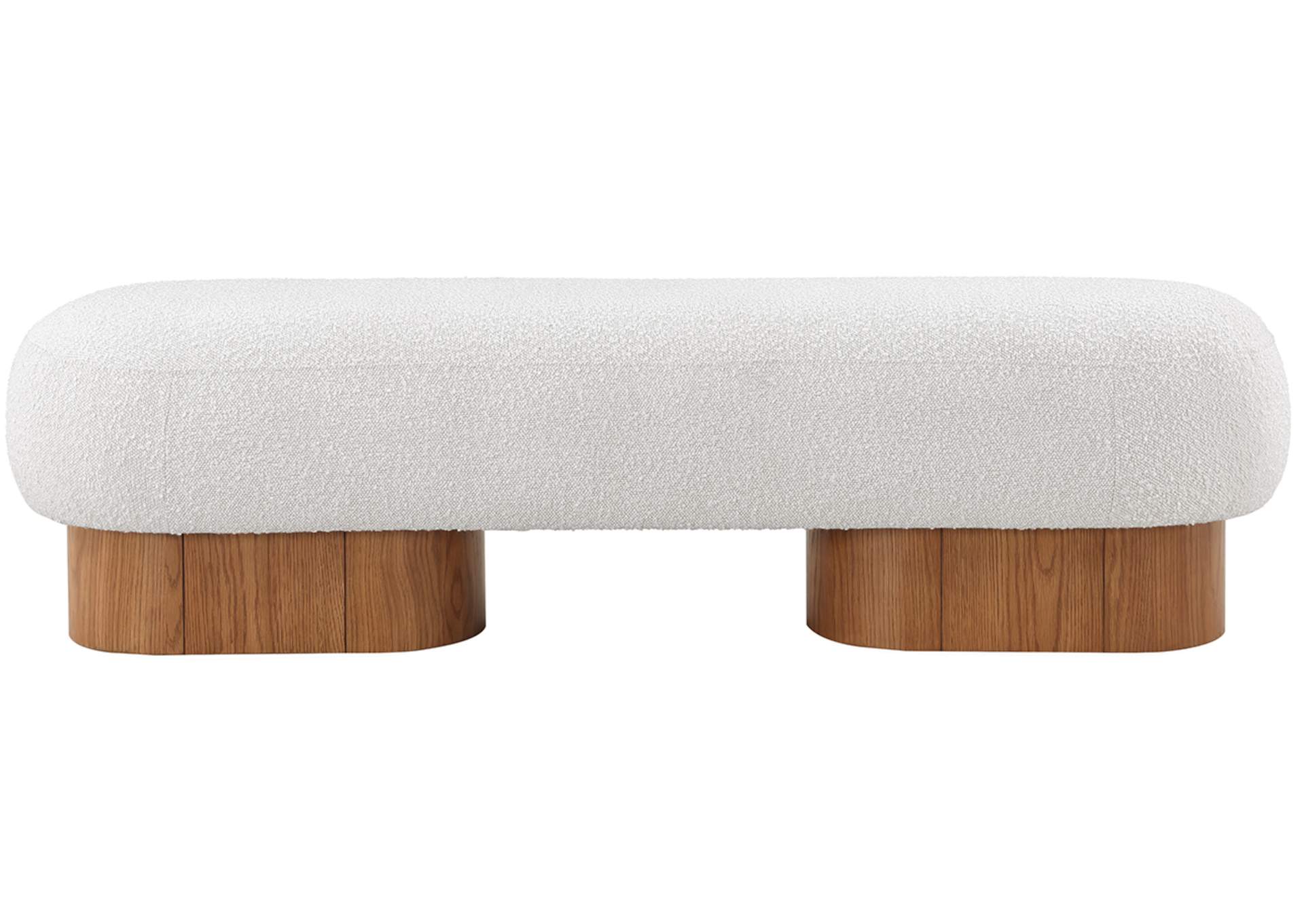 Robertson Cream Boucle Fabric Bench,Meridian Furniture