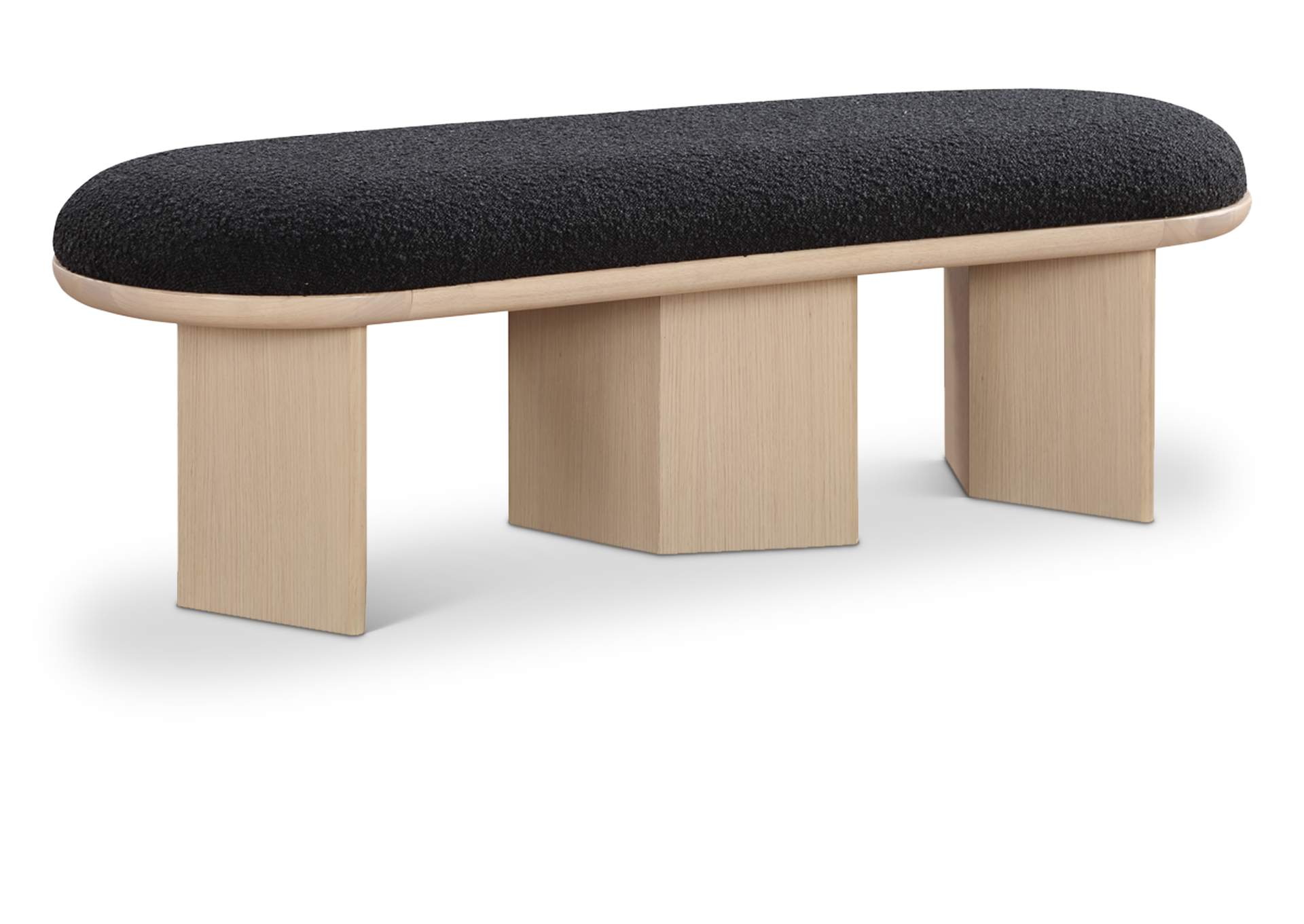 Wilshire Black Boucle Fabric Bench,Meridian Furniture