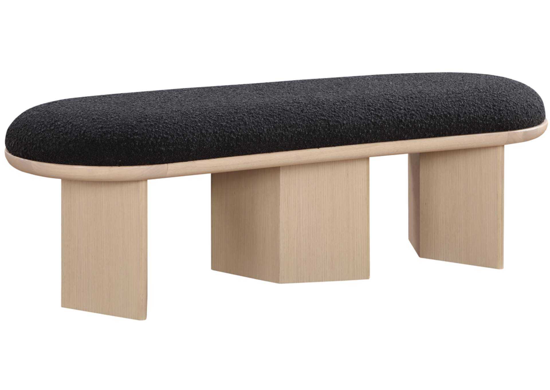 Wilshire Black Boucle Fabric Bench,Meridian Furniture