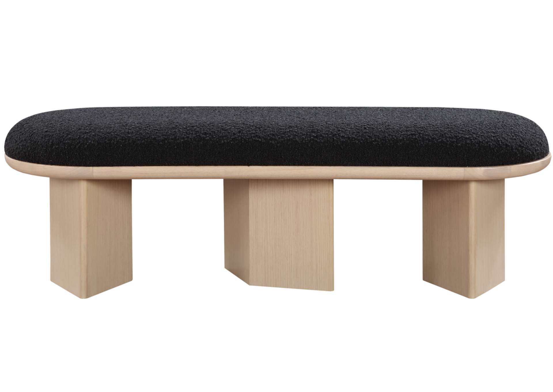 Wilshire Black Boucle Fabric Bench,Meridian Furniture