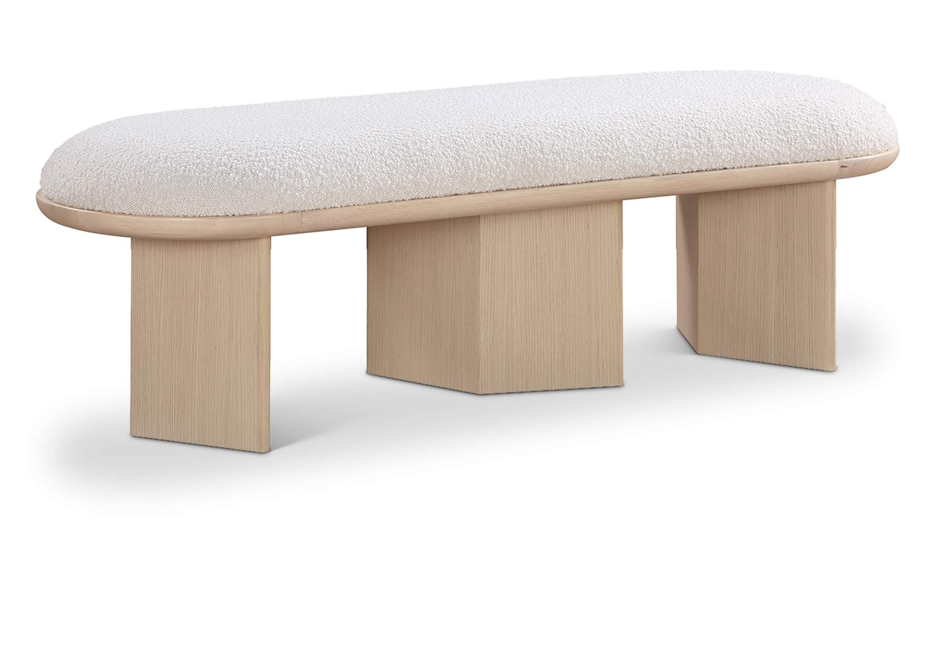 Wilshire Cream Boucle Fabric Bench,Meridian Furniture
