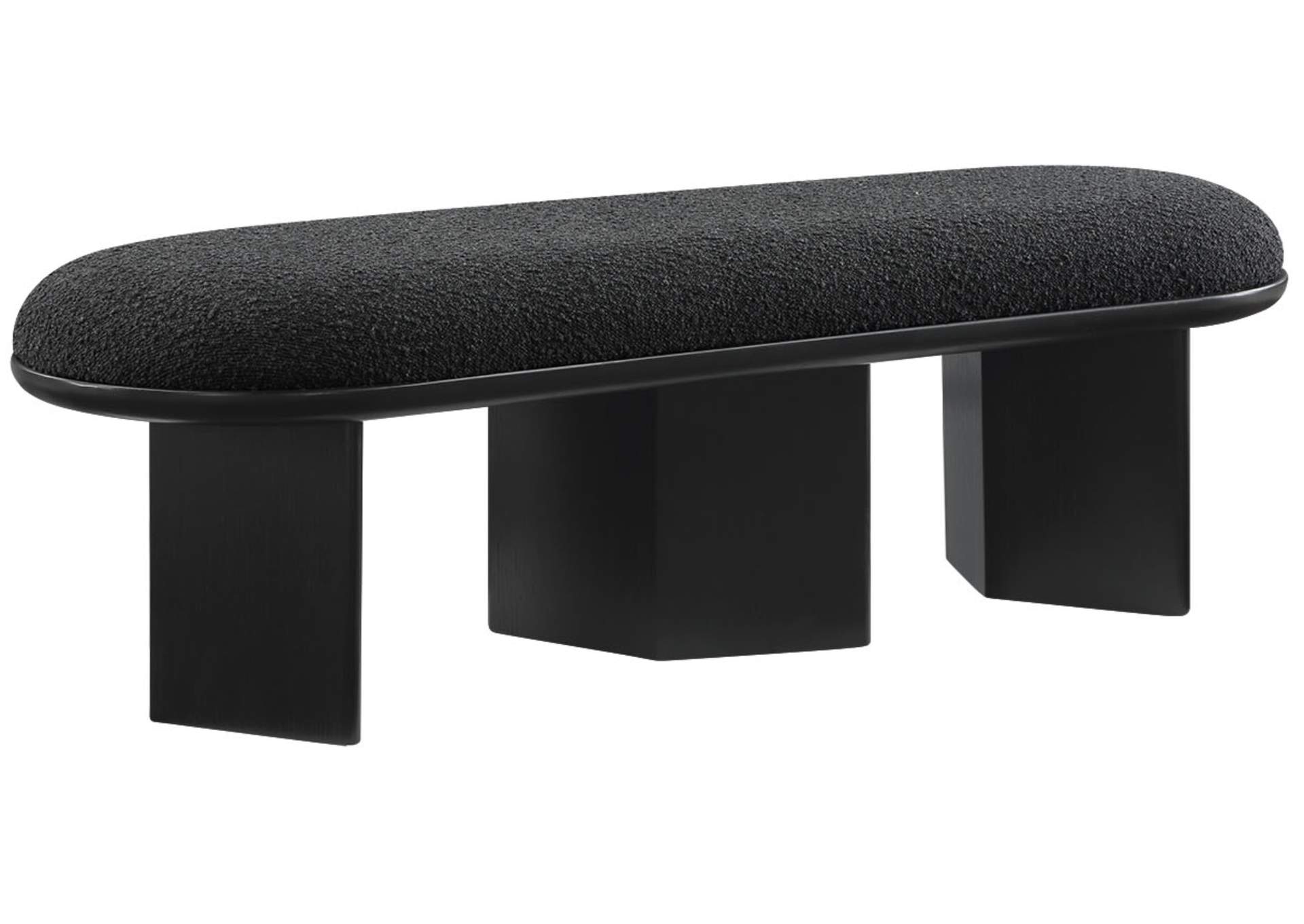 Wilshire Black Boucle Fabric Bench,Meridian Furniture