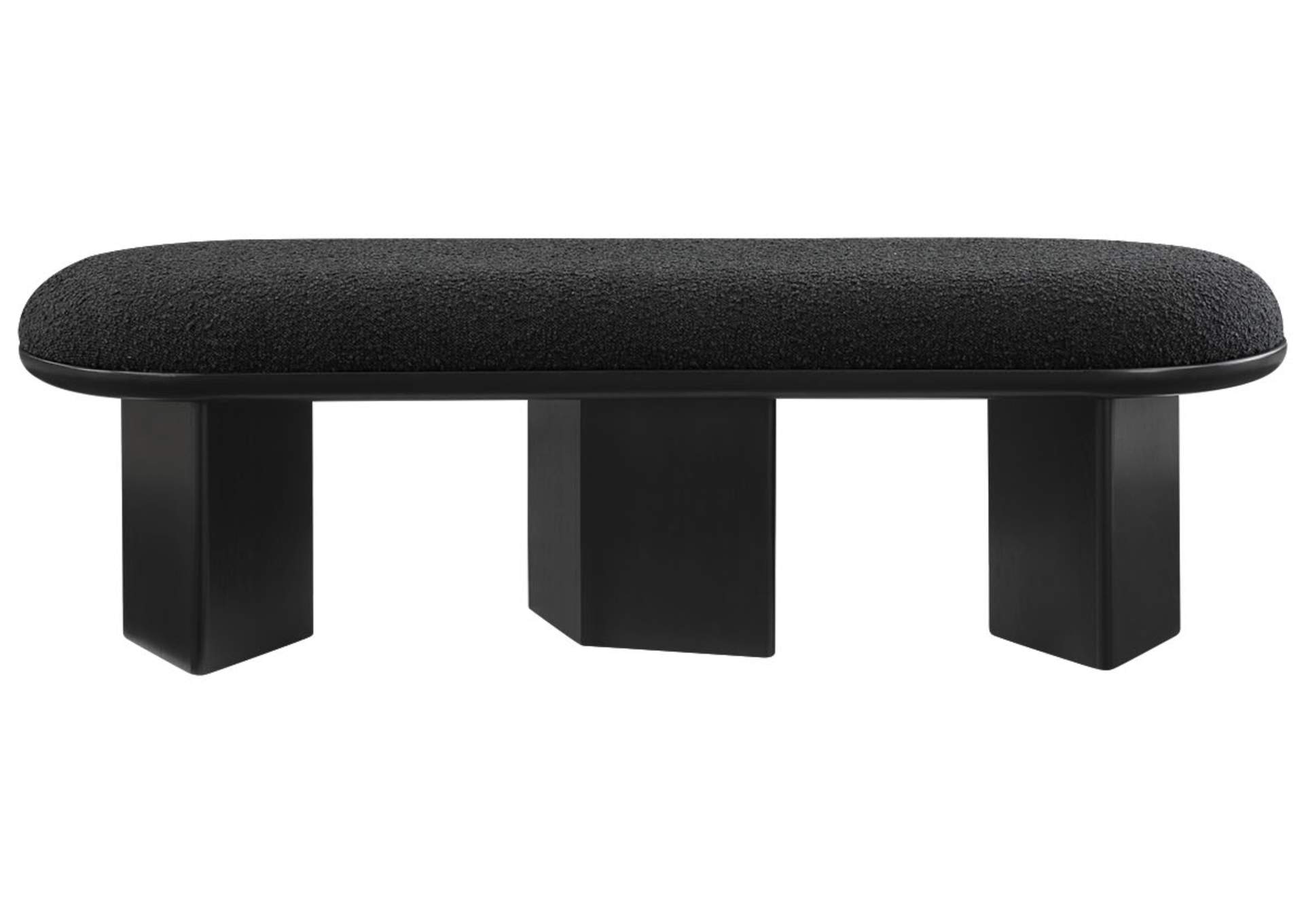 Wilshire Black Boucle Fabric Bench,Meridian Furniture