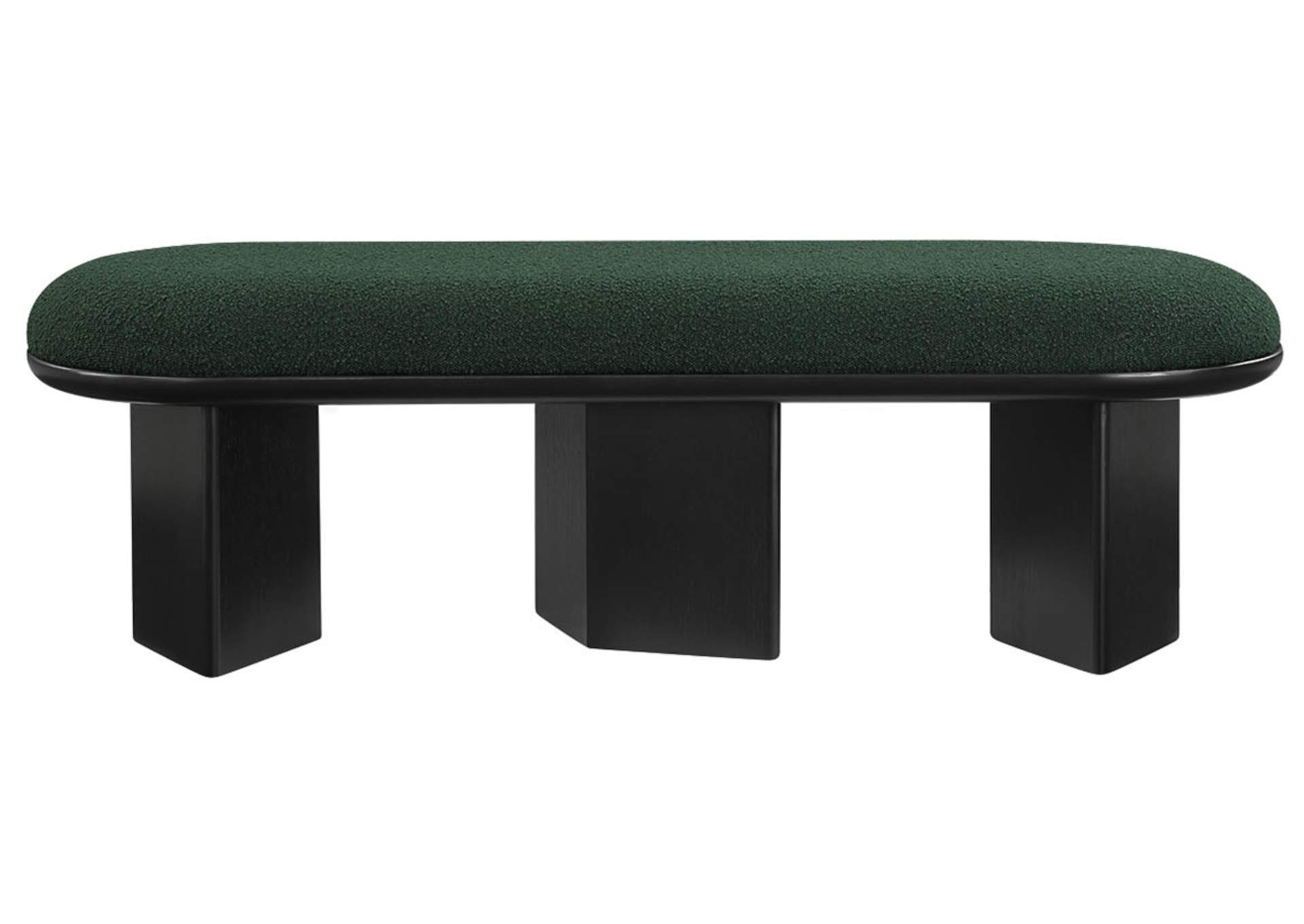 Wilshire Green Boucle Fabric Bench,Meridian Furniture