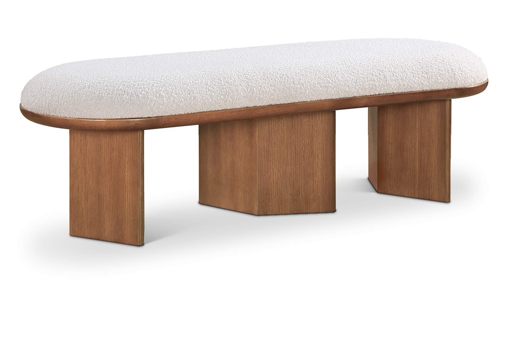 Wilshire Cream Boucle Fabric Bench,Meridian Furniture