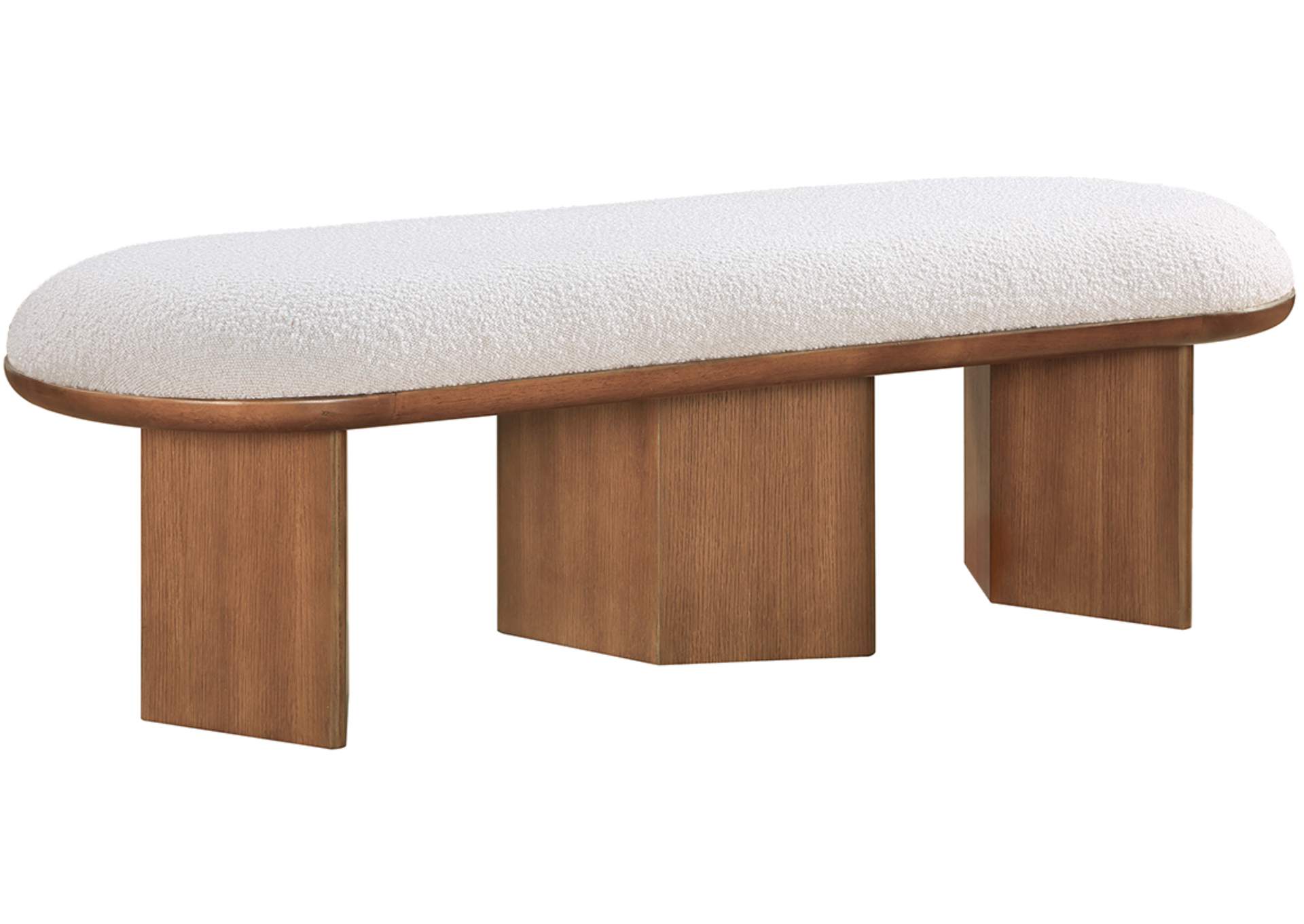 Wilshire Cream Boucle Fabric Bench,Meridian Furniture