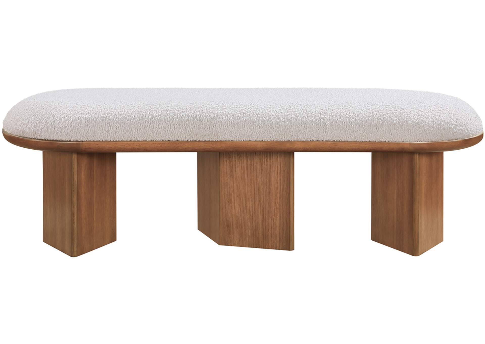 Wilshire Cream Boucle Fabric Bench,Meridian Furniture