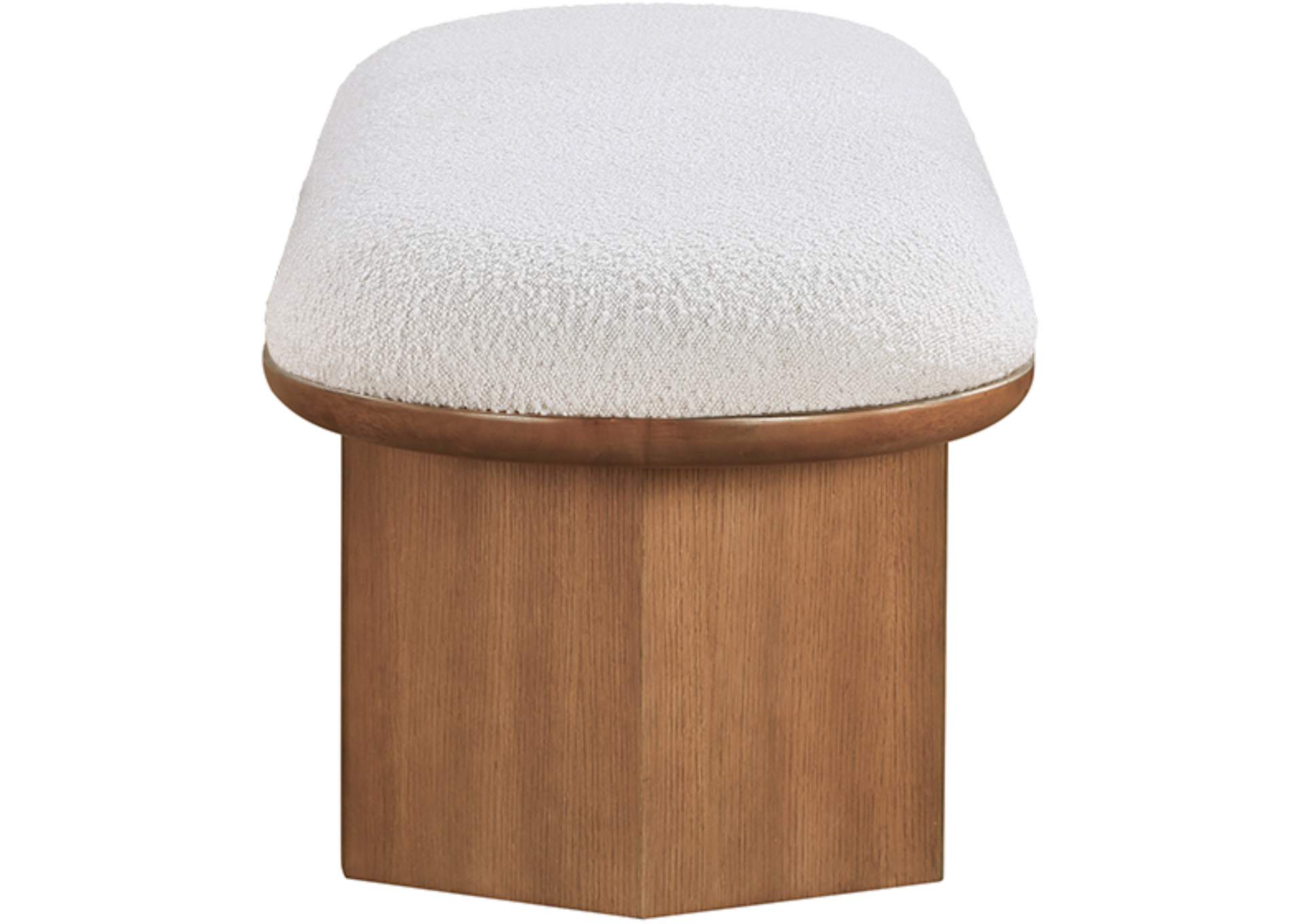 Wilshire Cream Boucle Fabric Bench,Meridian Furniture