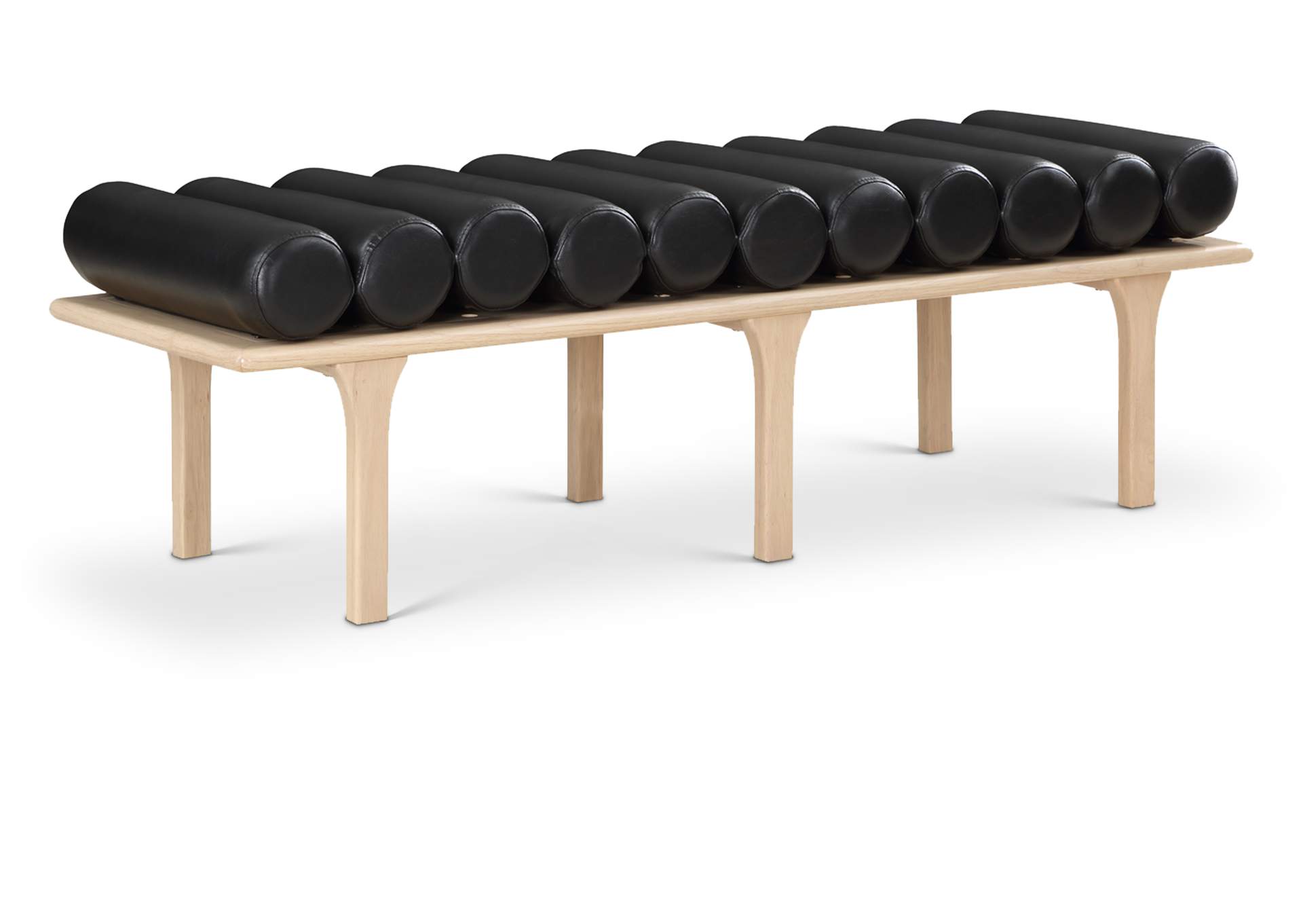 Landon Black Faux Leather Bench,Meridian Furniture