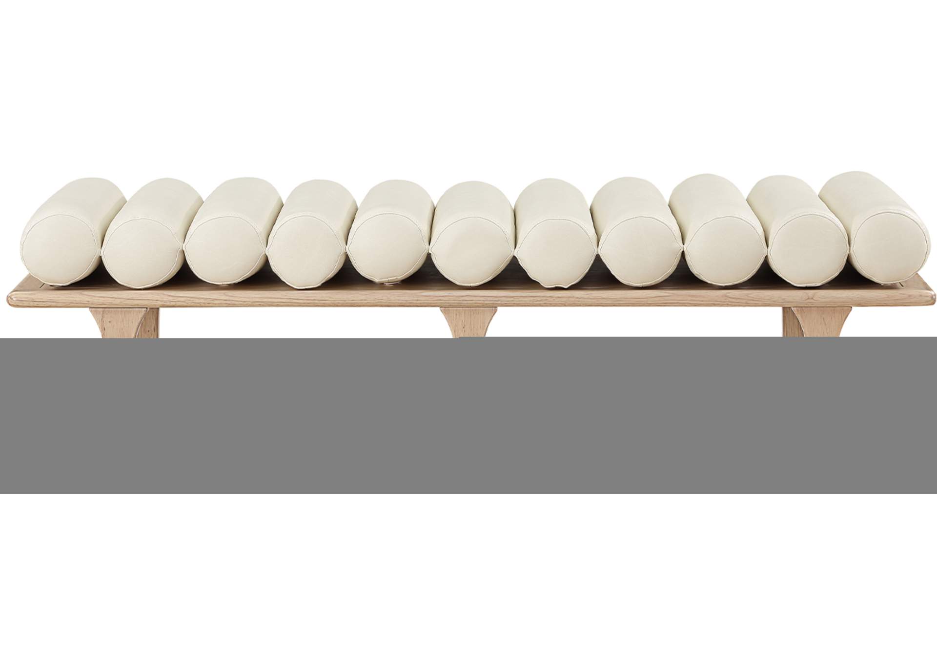 Landon Cream Faux Leather Bench,Meridian Furniture