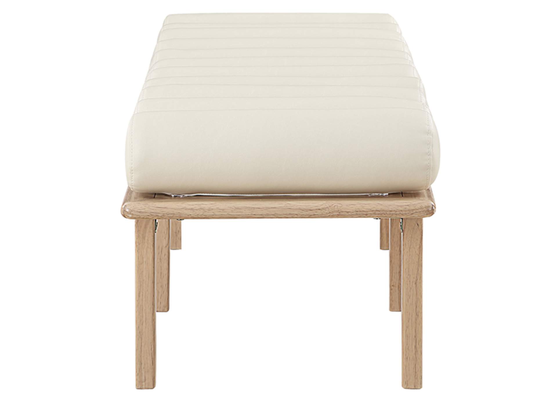 Landon Cream Faux Leather Bench,Meridian Furniture