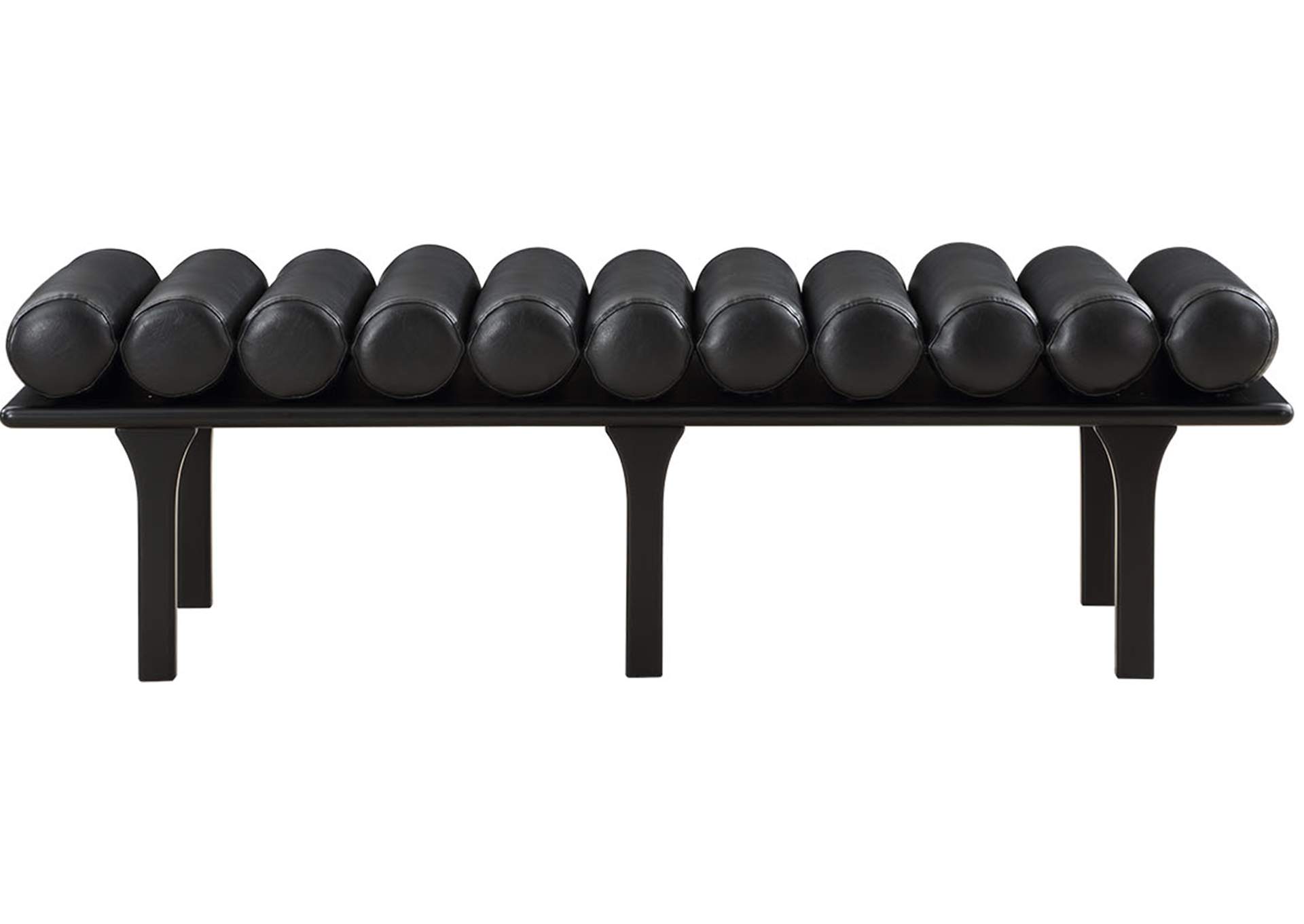 Landon Black Faux Leather Bench,Meridian Furniture
