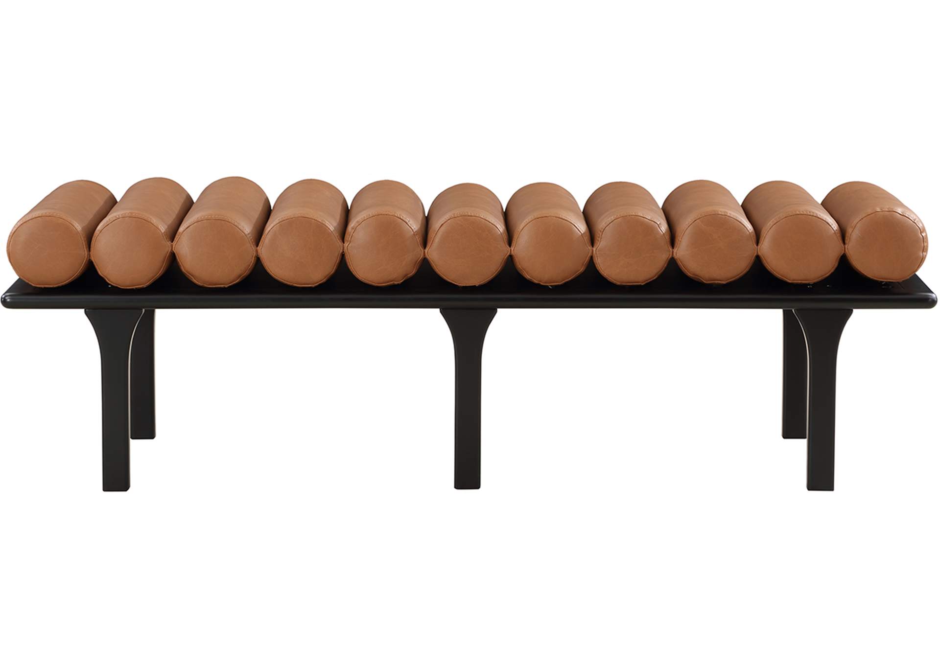 Landon Cognac Faux Leather Bench,Meridian Furniture