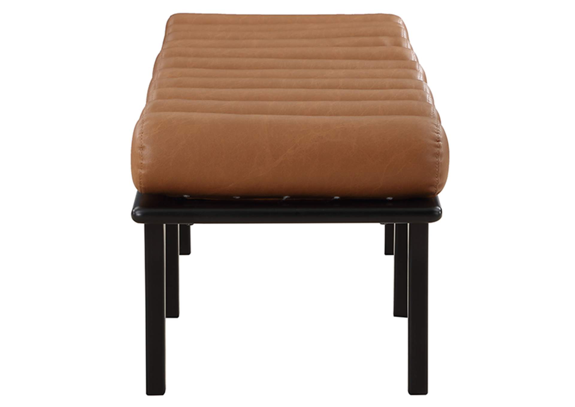 Landon Cognac Faux Leather Bench,Meridian Furniture