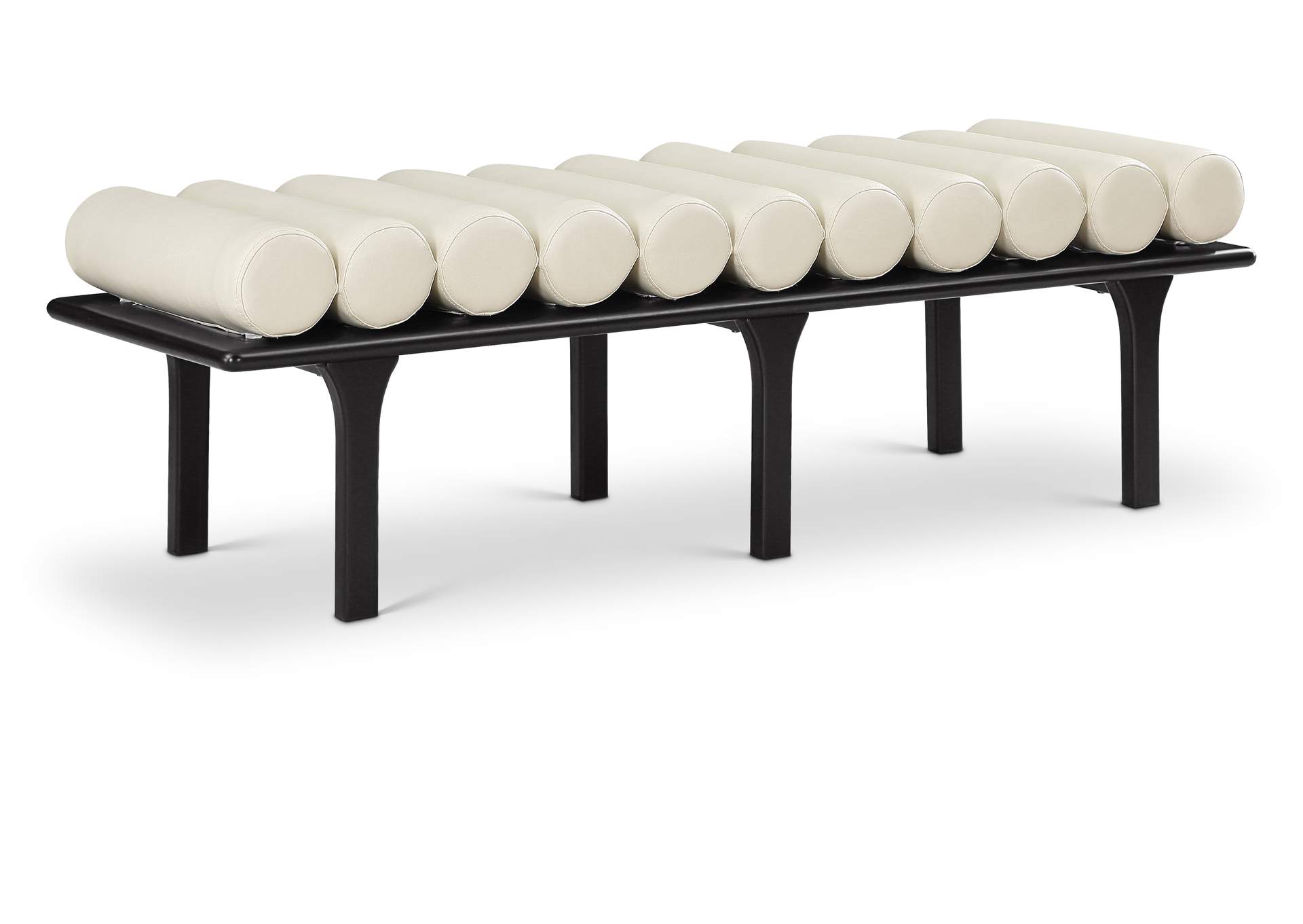 Landon Cream Faux Leather Bench,Meridian Furniture