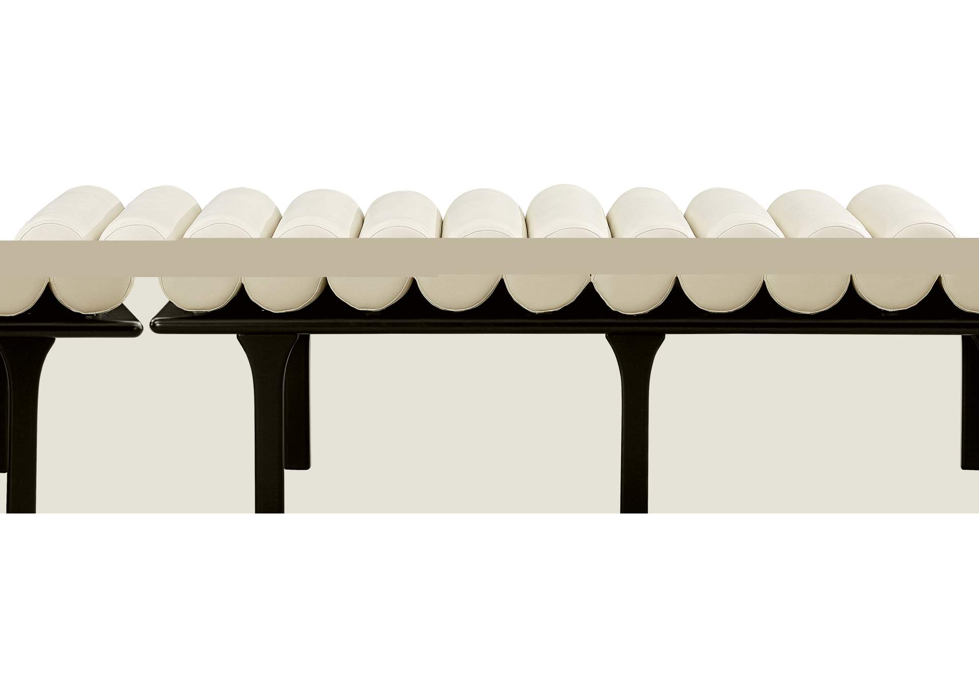 Landon Cream Faux Leather Bench,Meridian Furniture