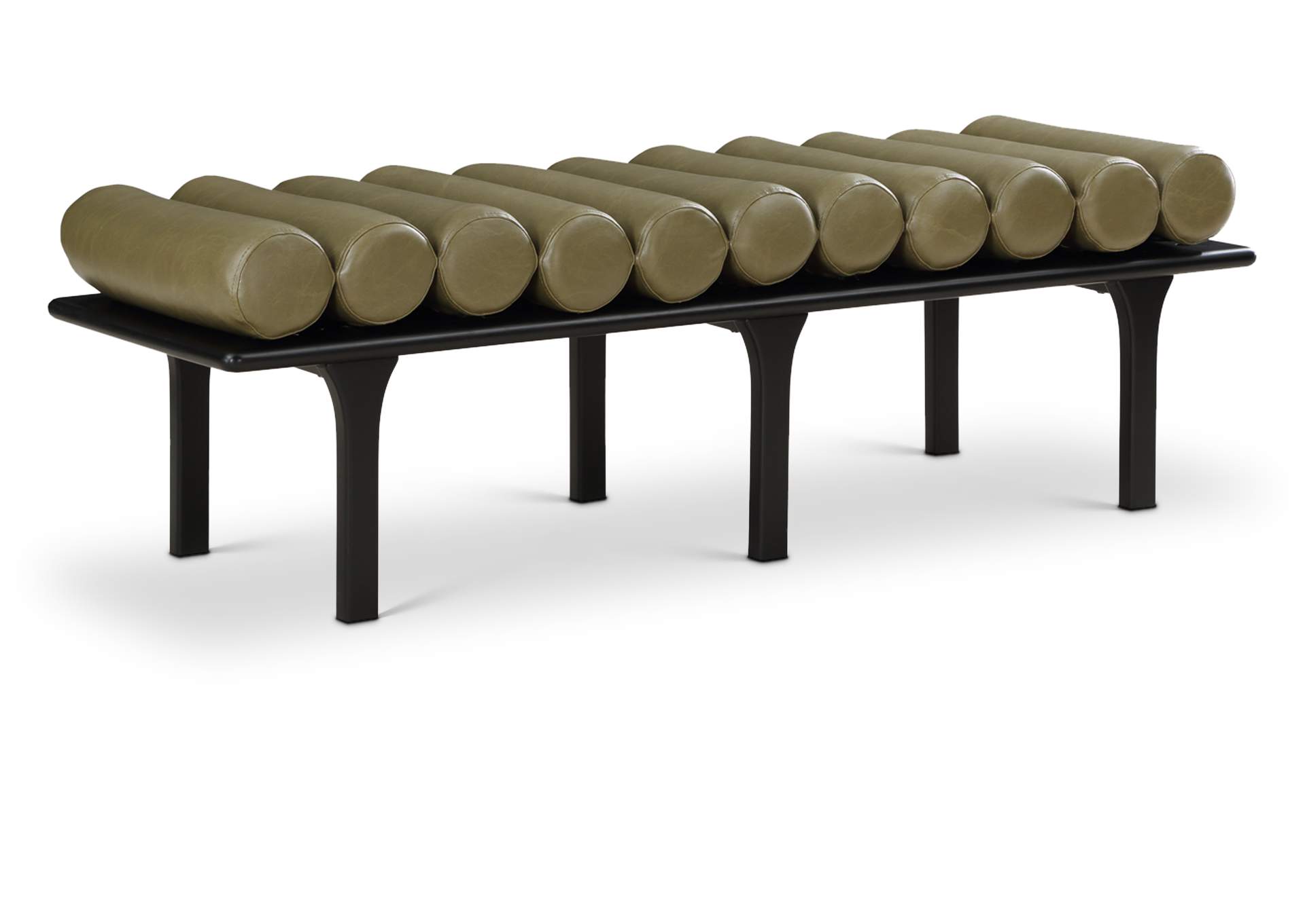 Landon Olive Green Faux Leather Bench,Meridian Furniture