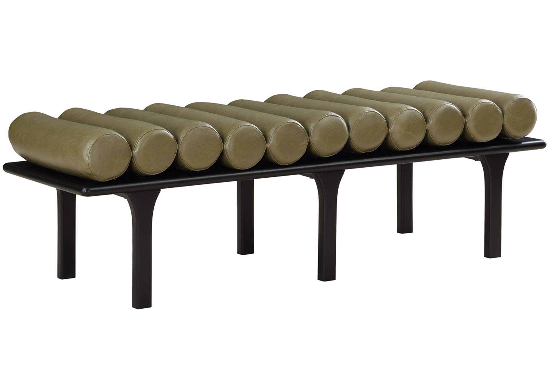 Landon Olive Green Faux Leather Bench,Meridian Furniture