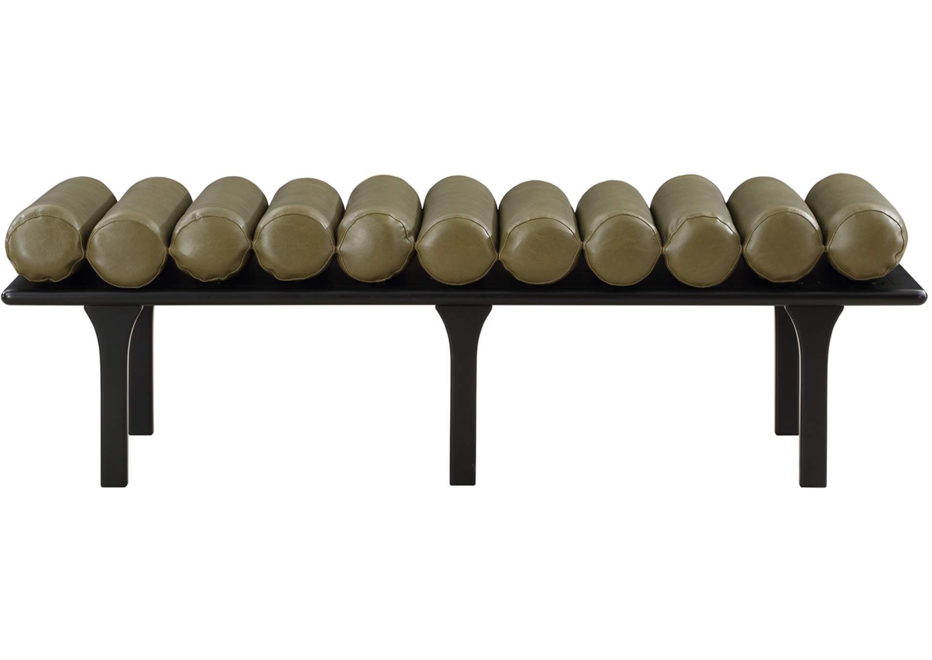 Landon Olive Green Faux Leather Bench,Meridian Furniture