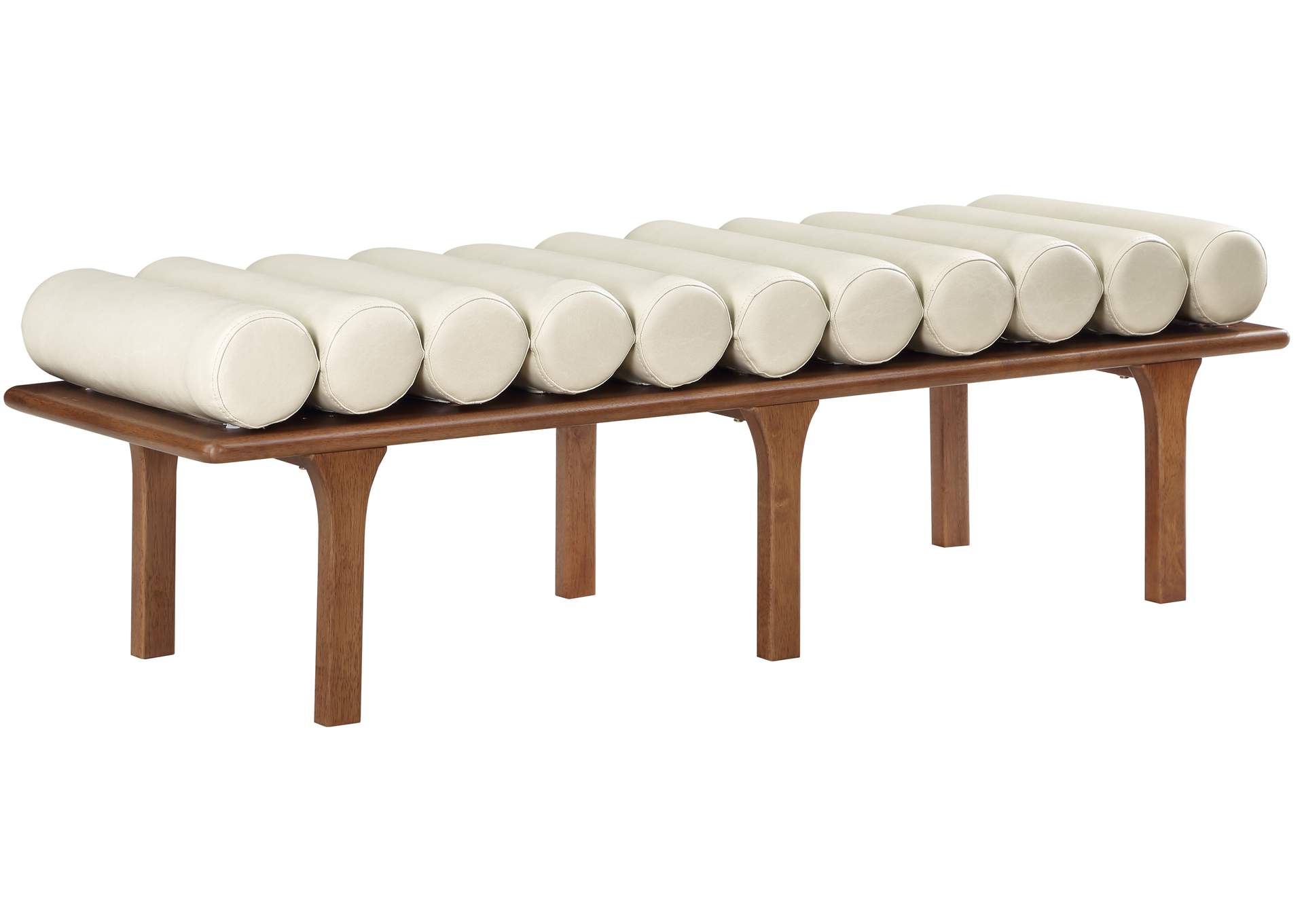 Landon Cream Faux Leather Bench,Meridian Furniture