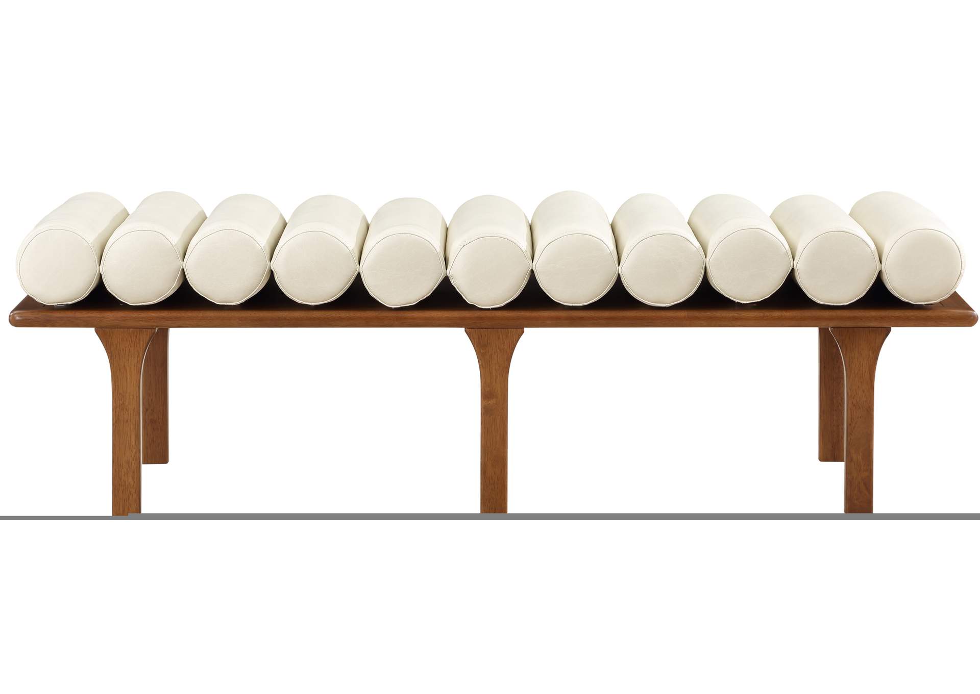 Landon Cream Faux Leather Bench,Meridian Furniture